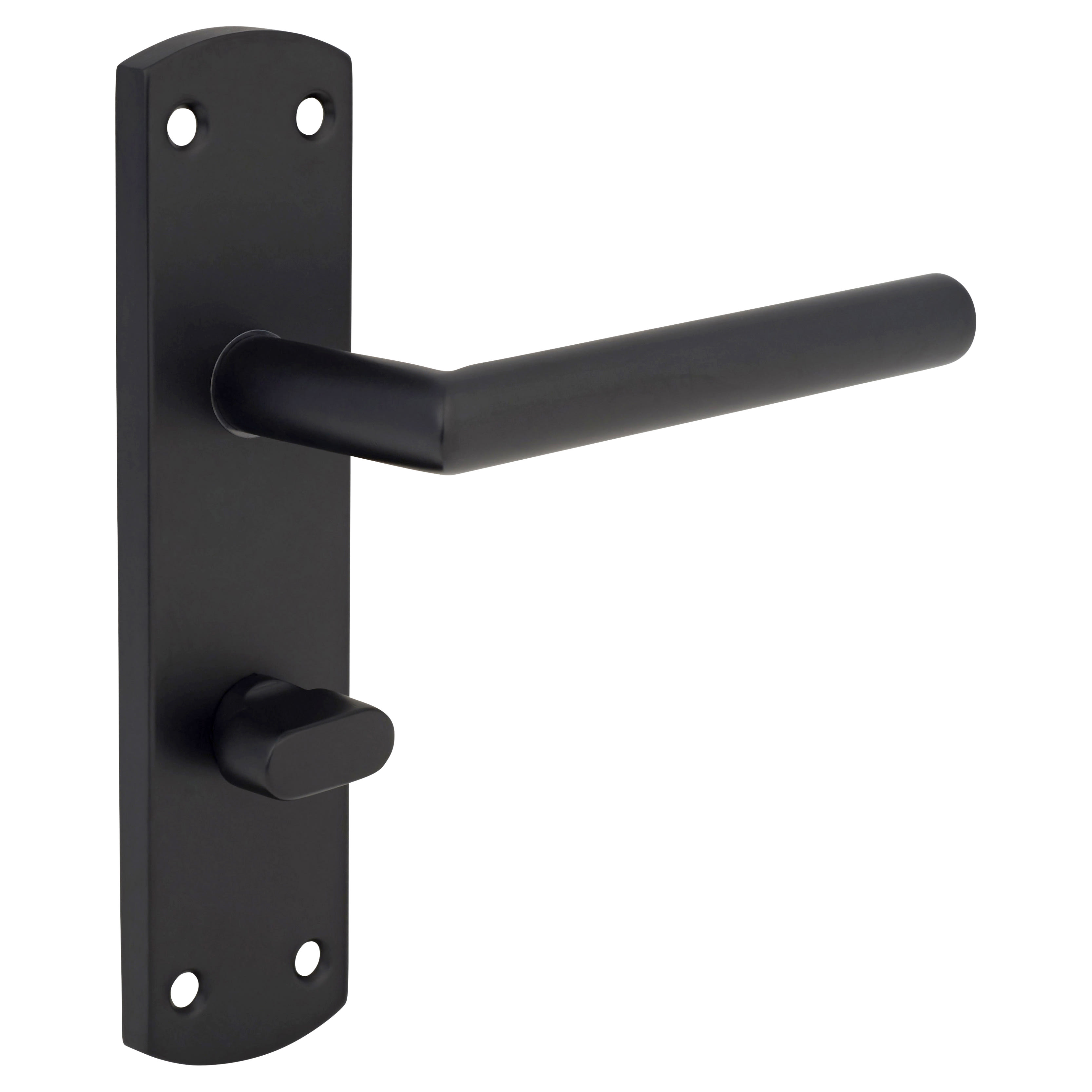 Matt Black Mitred Bathroom Door Handles - 172 x 44mm - view 3