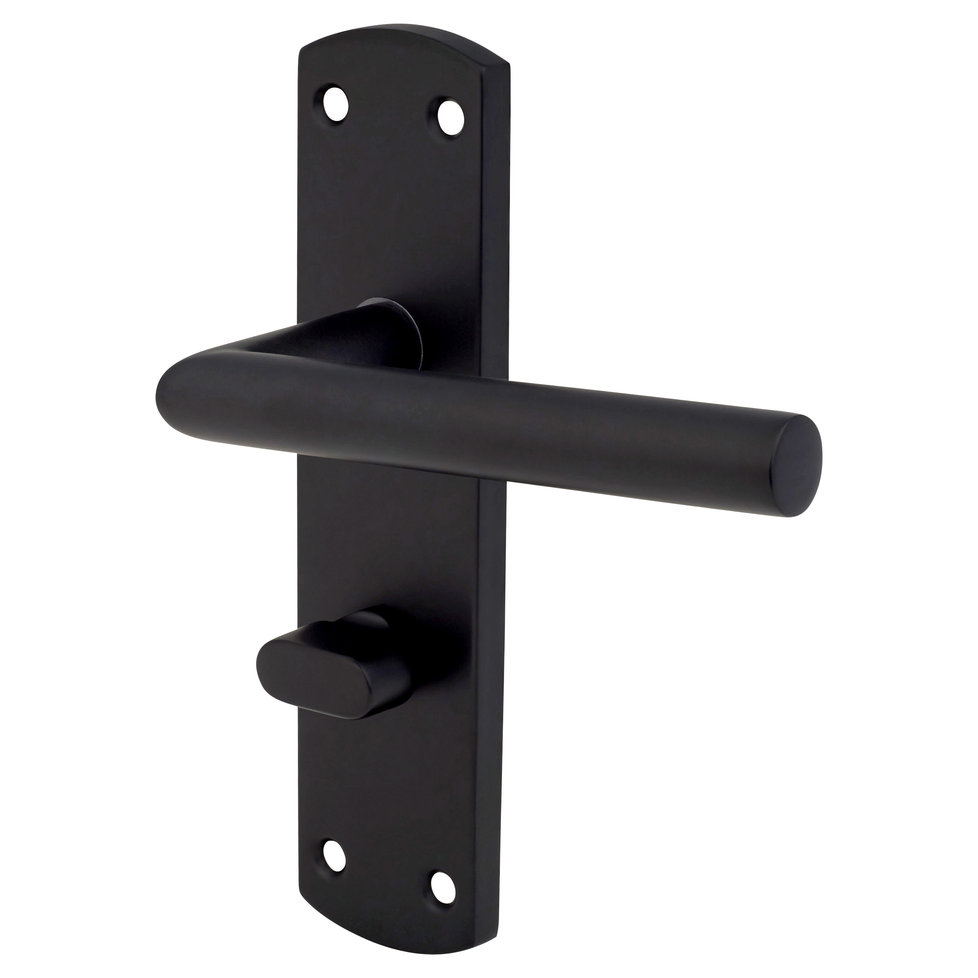 Matt Black Mitred Bathroom Door Handles - 172 x 44mm - view 5