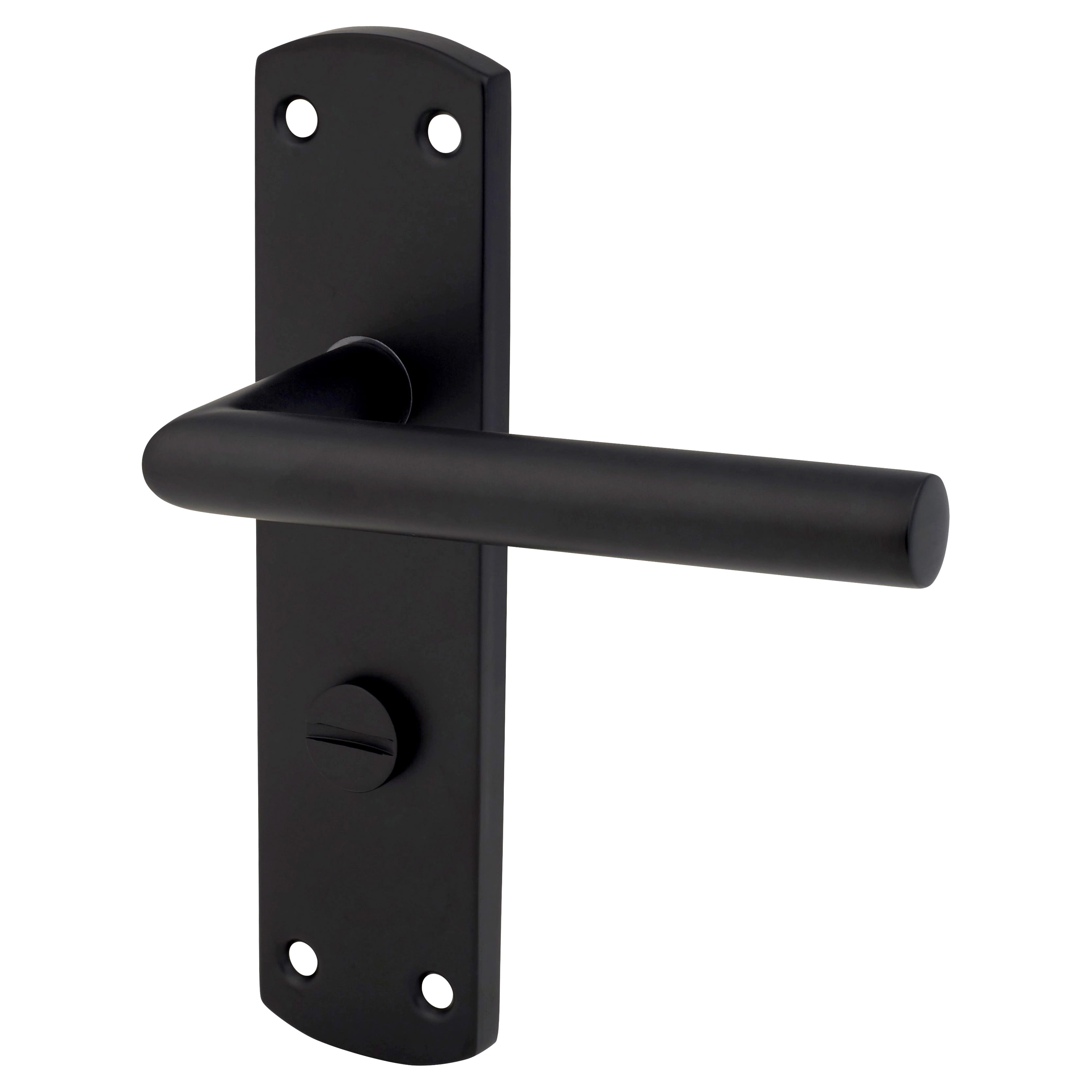 Matt Black Mitred Bathroom Door Handles - 172 x 44mm - view 6