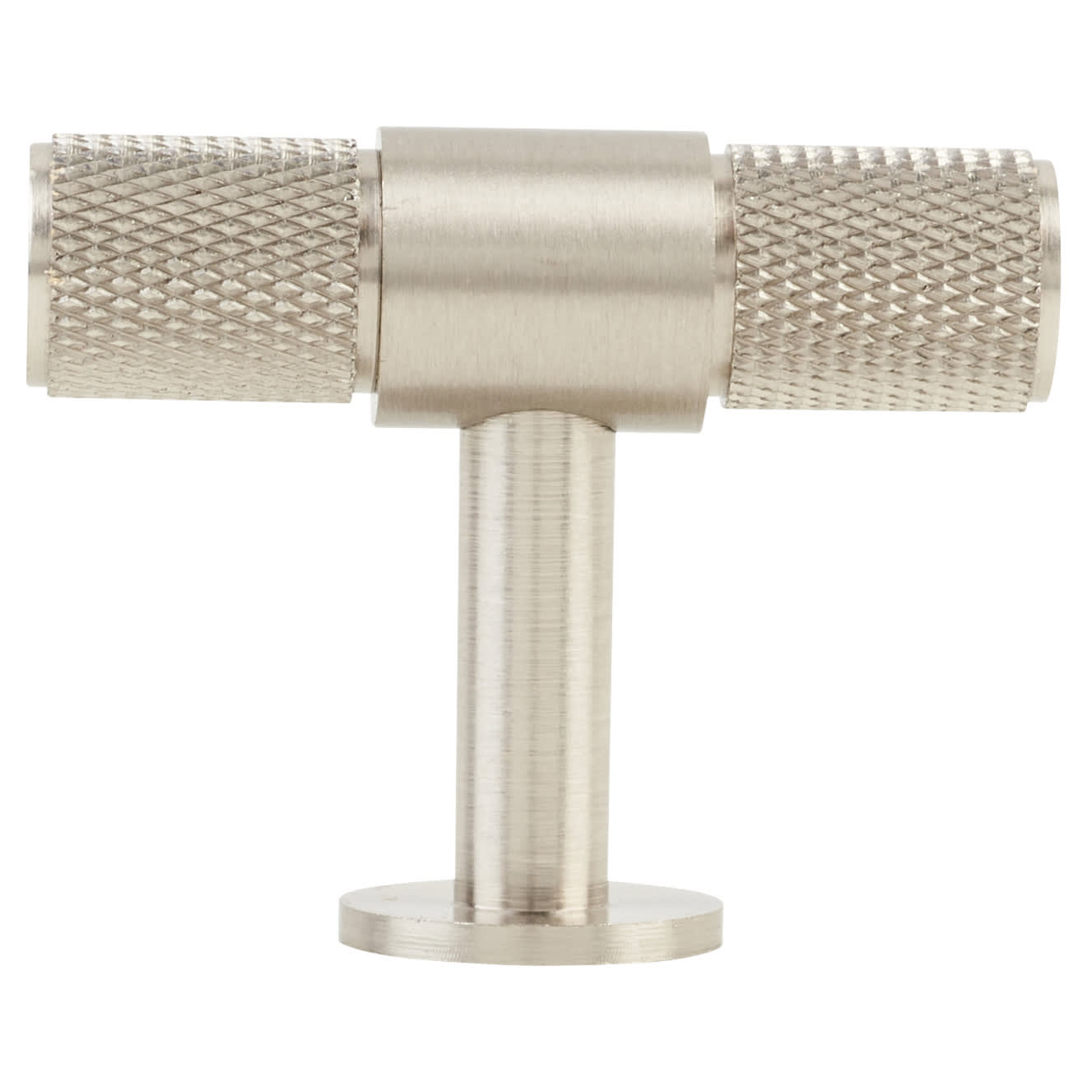 13mm Knurled T-Bar Cabinet Knob - 50 x 40mm - Satin Nickel - view 2
