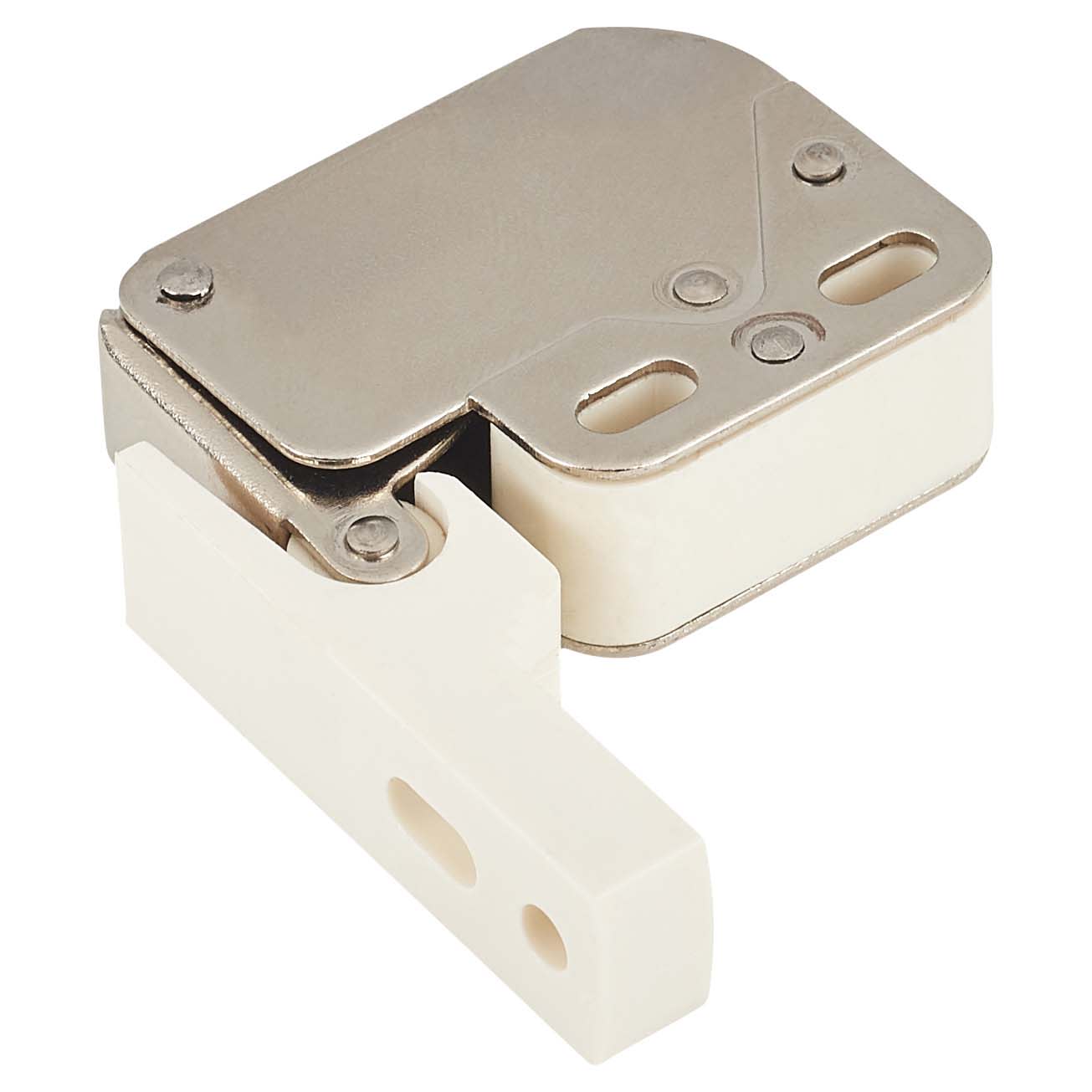 Mini Roller Tip Touch Catch - 48 x 27 x 10mm - Nickel Plated - Pack of 5 - view 3