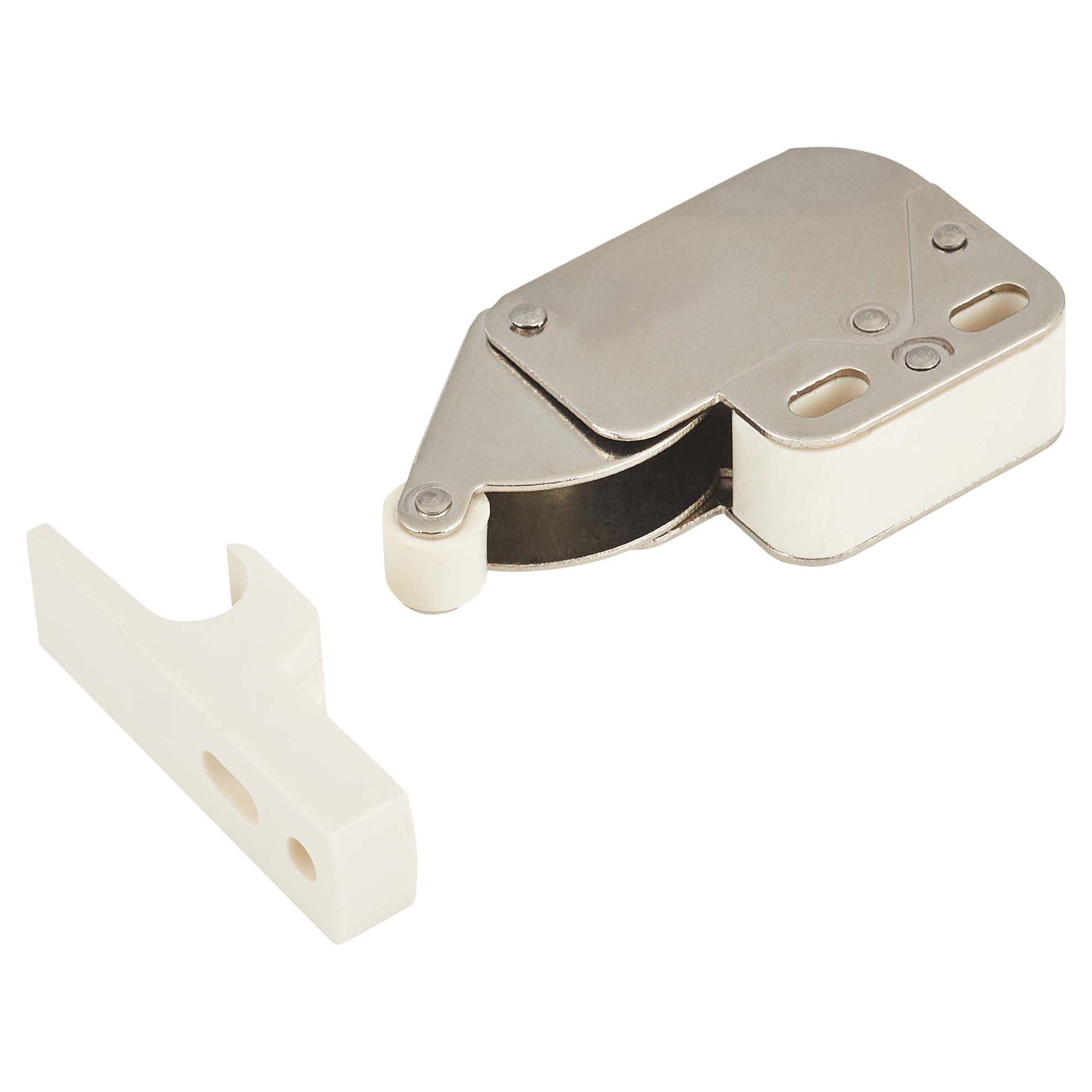 Mini Roller Tip Touch Catch - 48 x 27 x 10mm - Nickel Plated - Pack of 5 - view 5