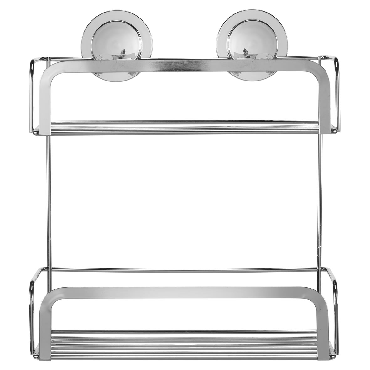 Stick 'N' Lock Cosmetic Shower Basket - Two Tier - 293 x 256 x 148mm - Polished Chrome - view 2