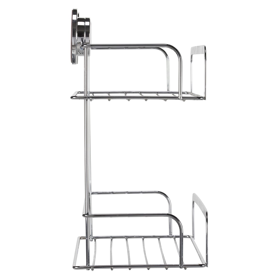 Stick 'N' Lock Cosmetic Shower Basket - Two Tier - 293 x 256 x 148mm - Polished Chrome - view 4