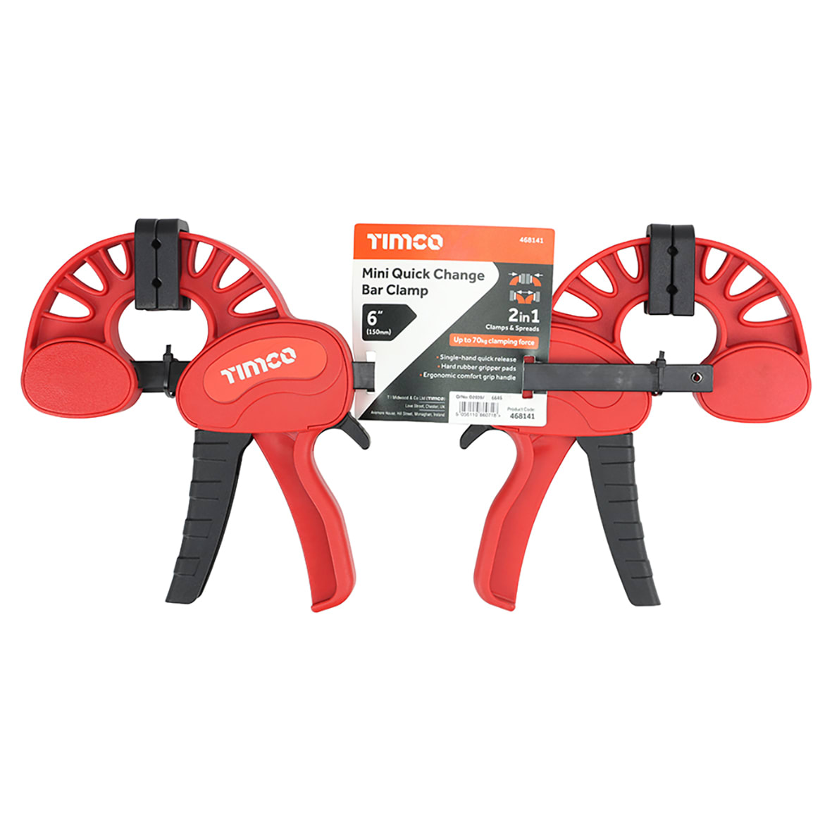 6"/150mm Mini Quick Change Bar Clamp - Pack of 2 - view 2