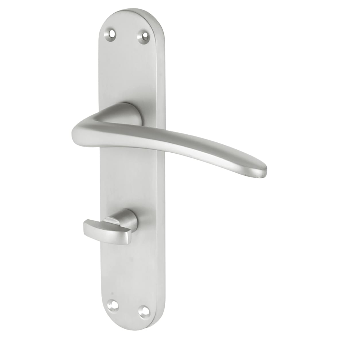 Satin Chrome Bathroom Lock Door Handles Pack - Salerno Range - view 2