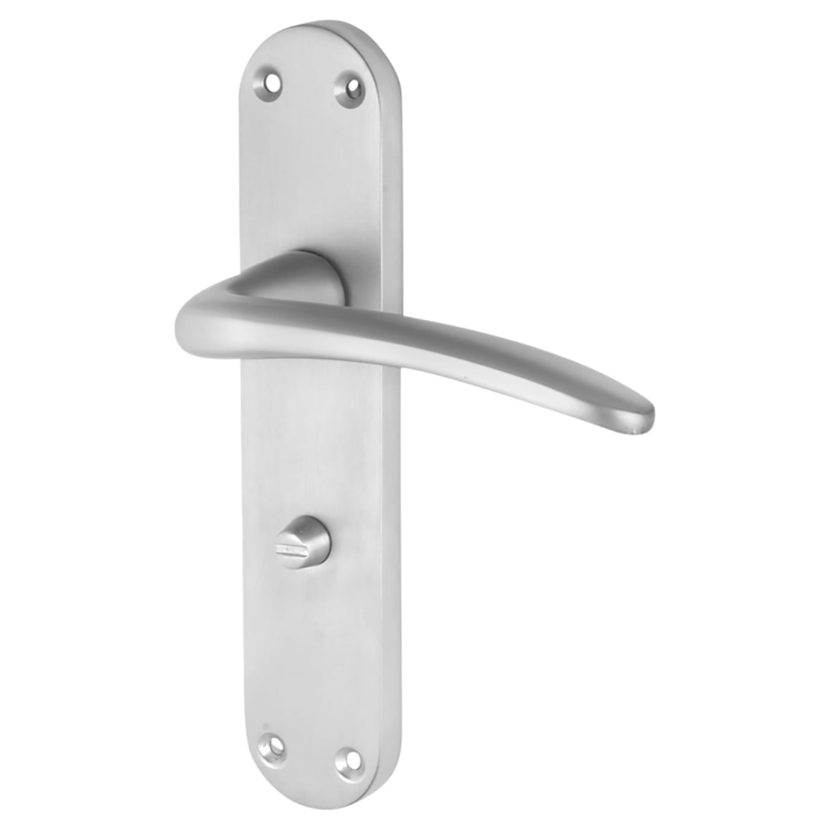 Satin Chrome Bathroom Lock Door Handles Pack - Salerno Range - view 3