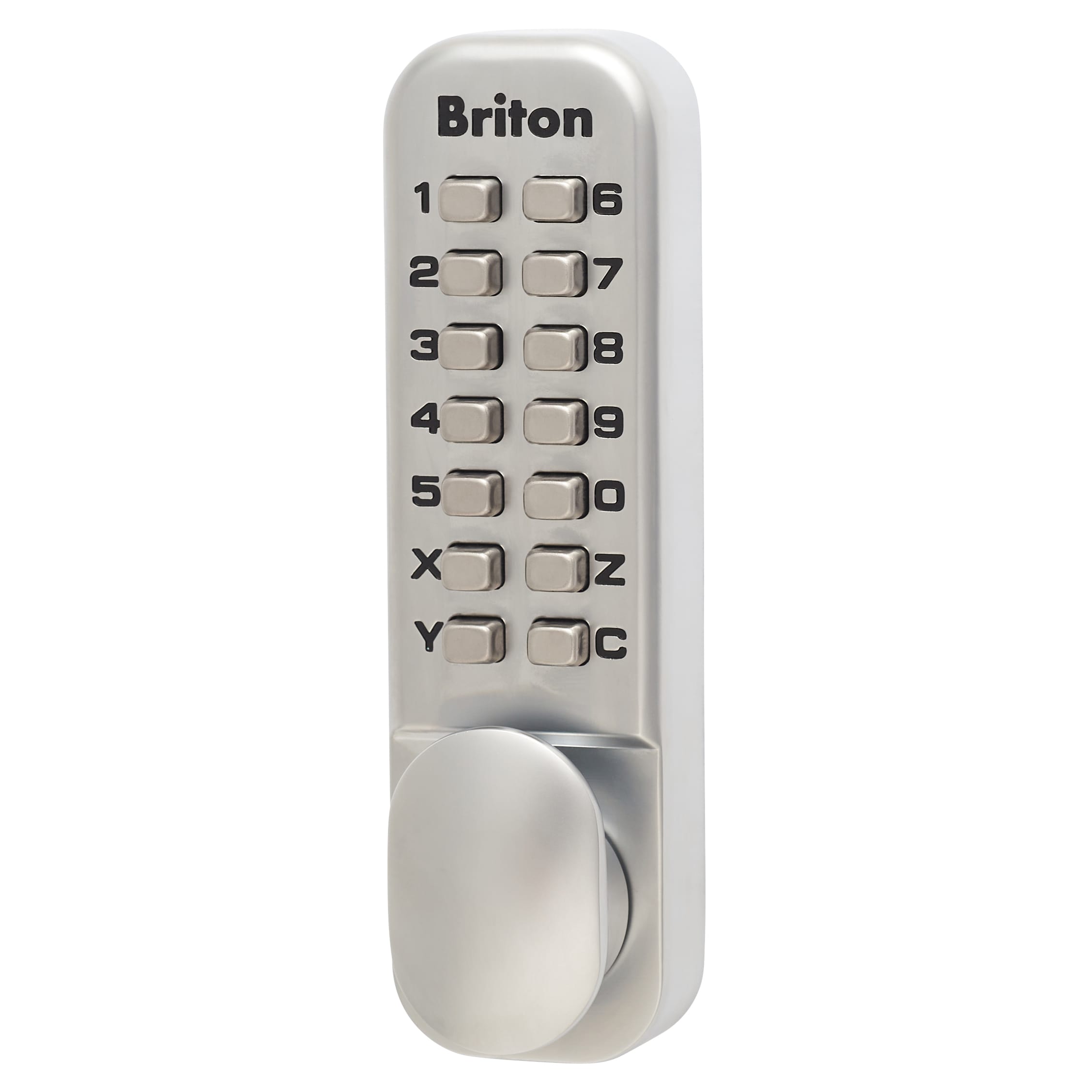 9160 Push Button Code Lock and Latch - Holdback Option - Satin Chrome - view 3