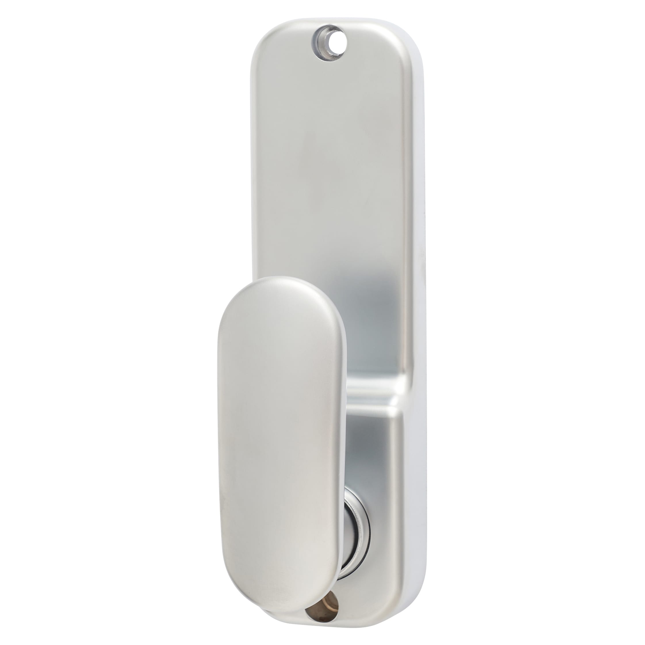 9160 Push Button Code Lock and Latch - Holdback Option - Satin Chrome - view 4
