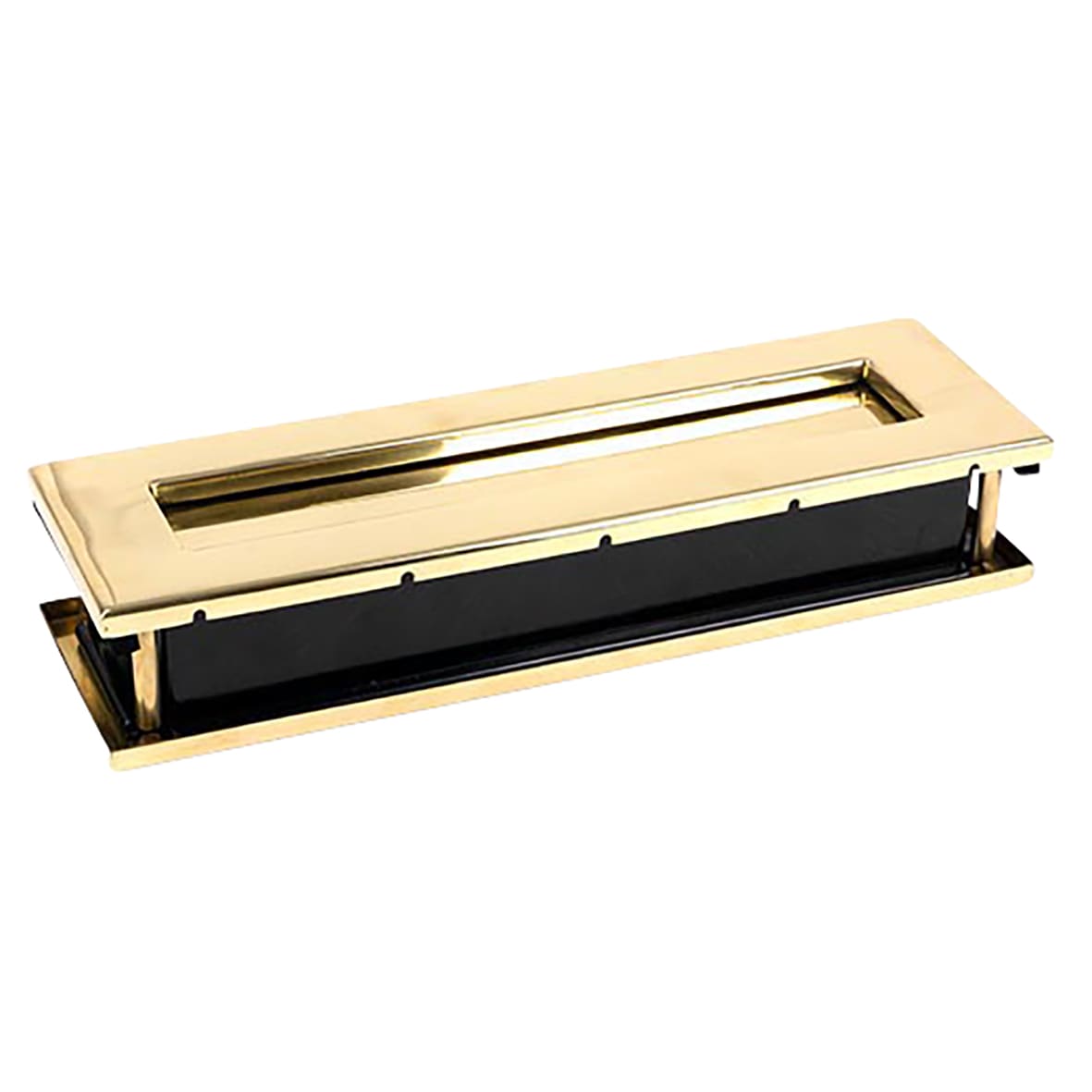 Traditional Letter Plate - 315 x 92mm - Door Thickness 42-72mm - Polished Brass - view 3