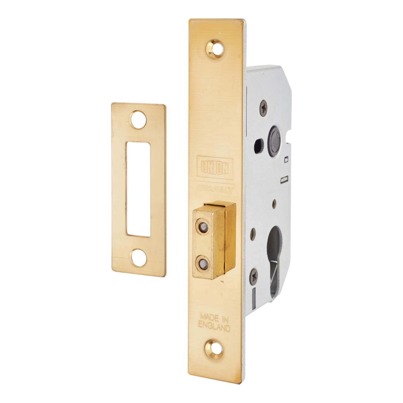 2149 Euro Profile Deadlock - 77.5mm Case - 57mm Backset - Polished Brass - view 2
