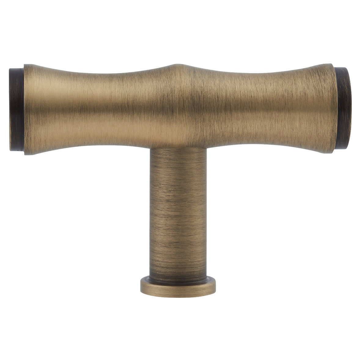 Crispin Bamboo 12mm T-Bar Cabinet Knob - 55 x 38mm - Antique Brass - view 2