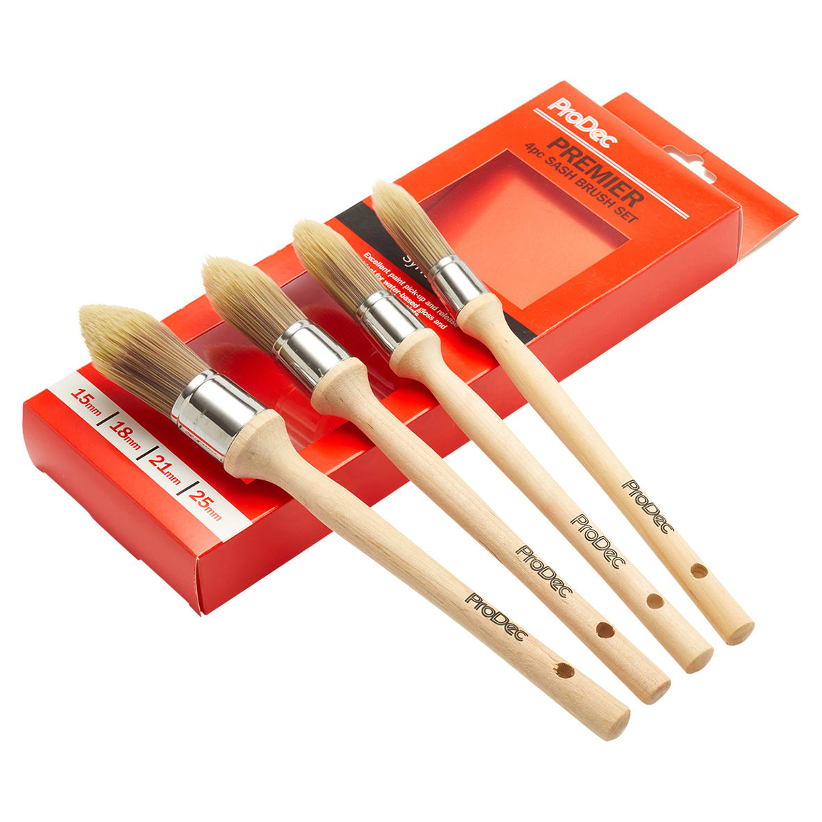 Pointed Synthetic Sash Brush Set - Pack of 4 - view 2