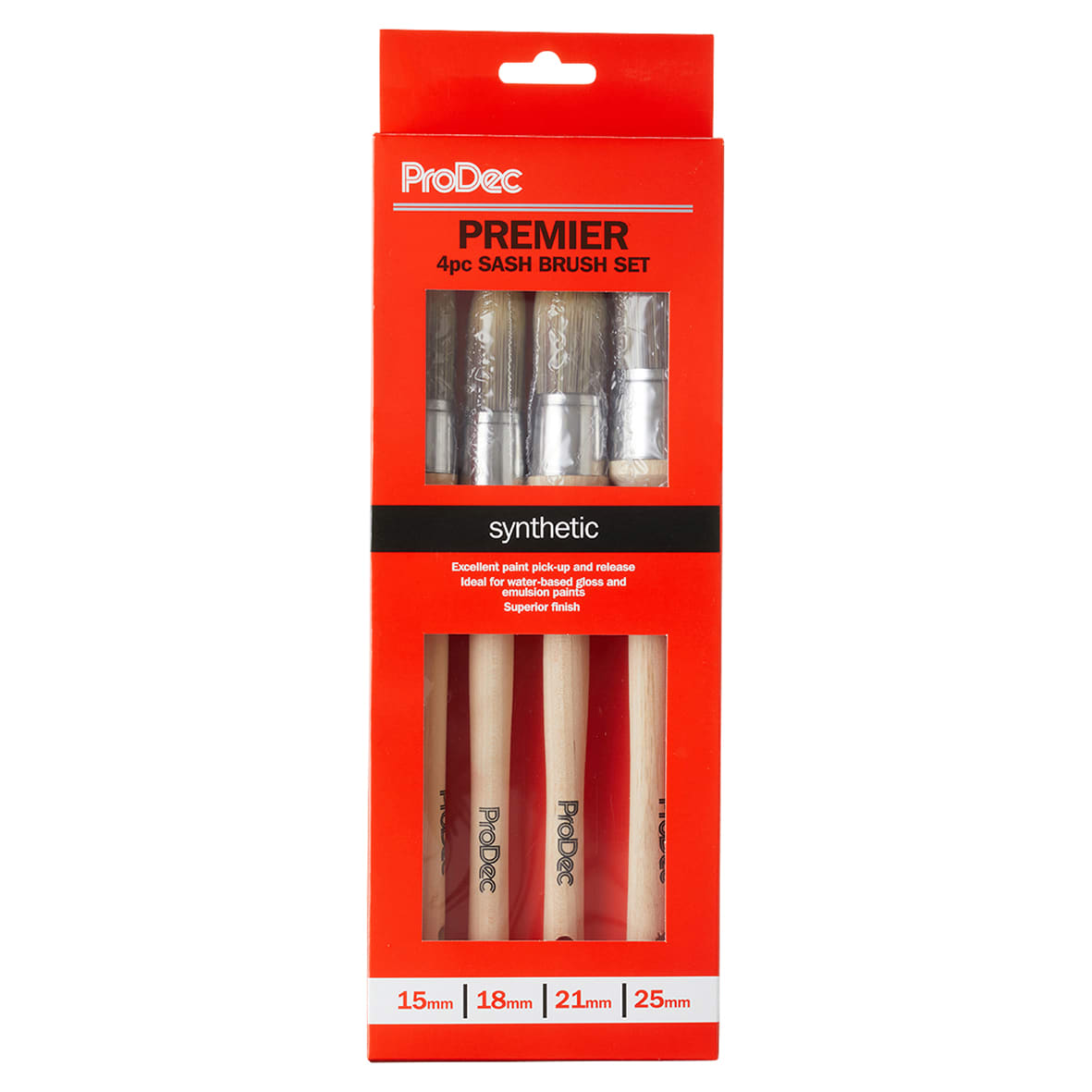 Pointed Synthetic Sash Brush Set - Pack of 4 - view 3