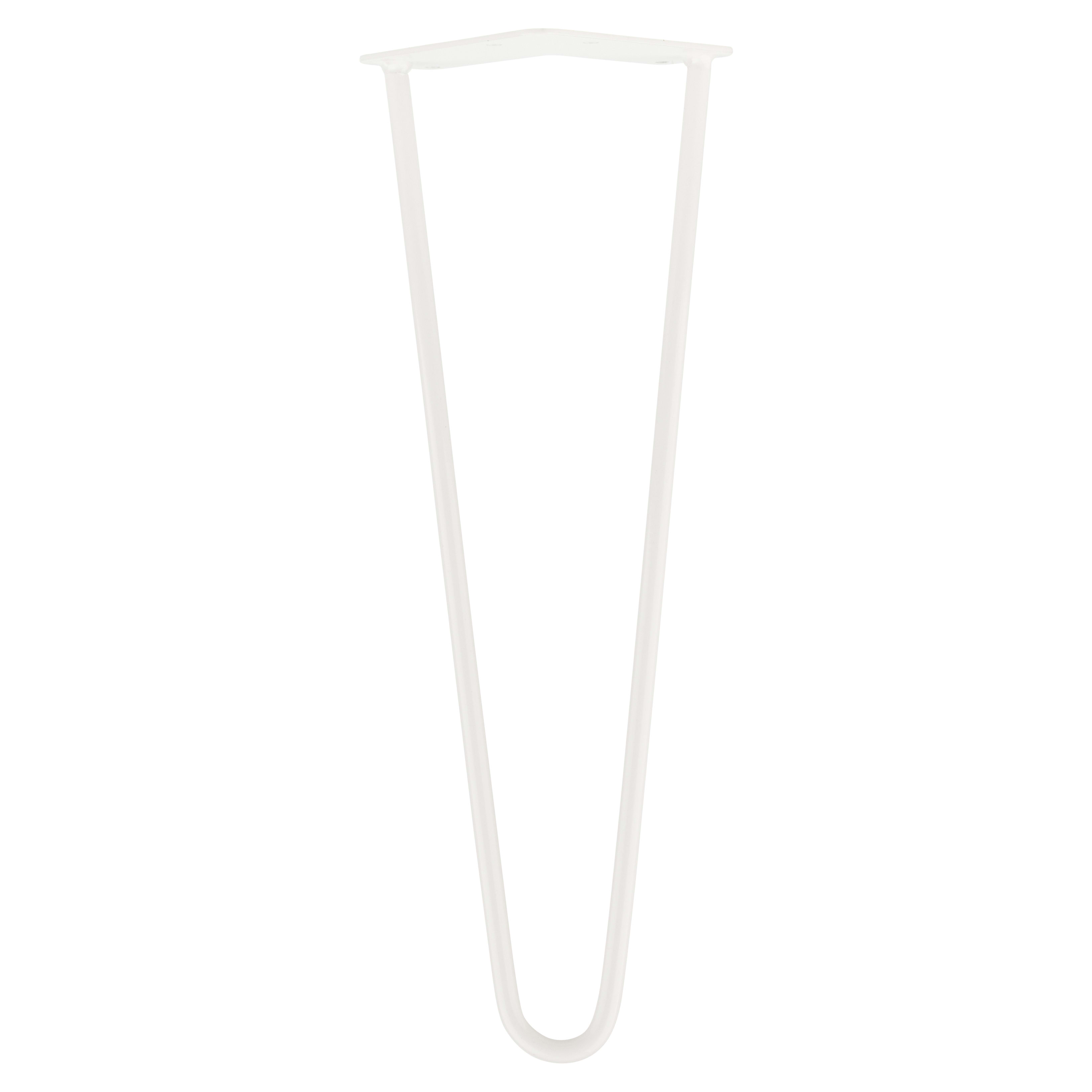 Hairpin Leg - 2 Pin - 400mm Height - White - Pair - view 2