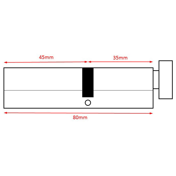 1 Star 6 Pin Kitemarked 80mm Euro Thumbturn Cylinder - 35mm Turn + 45mm - Polished Brass - view 2
