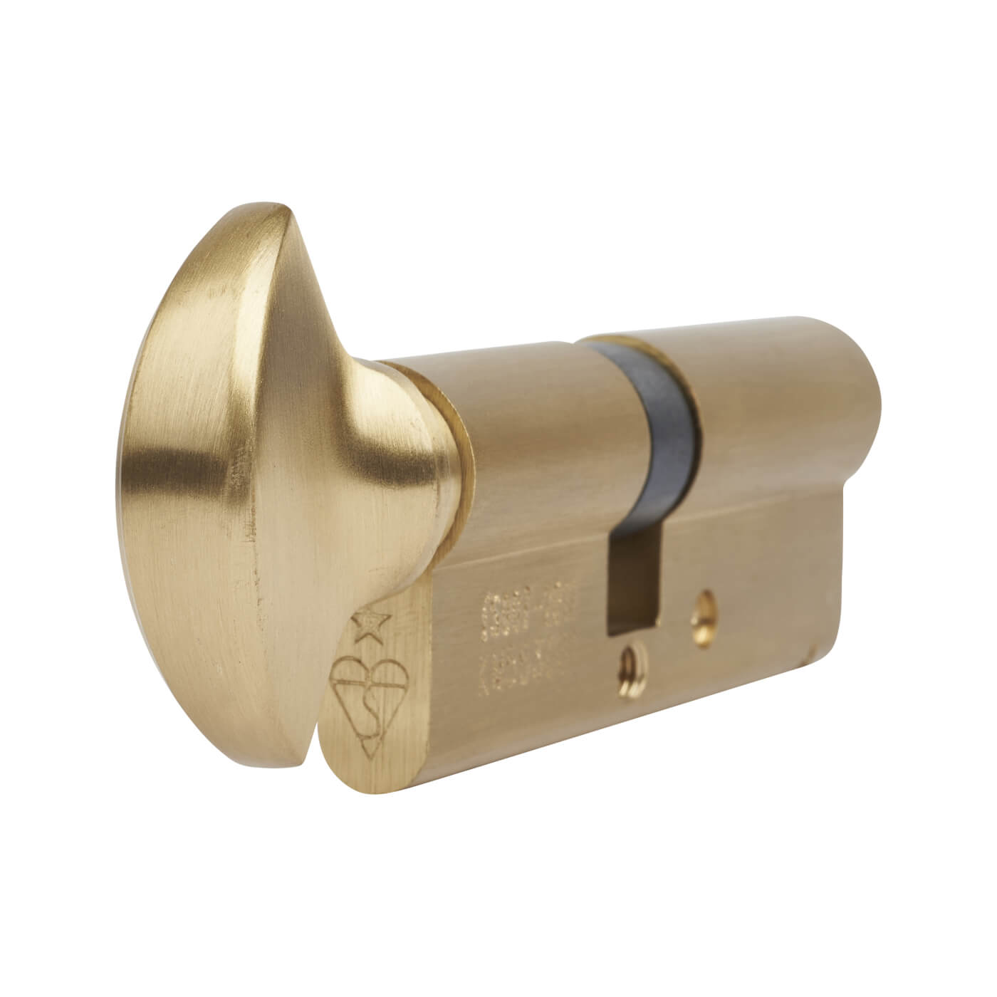 1 Star 6 Pin Kitemarked 80mm Euro Thumbturn Cylinder - 35mm Turn + 45mm - Polished Brass - view 3