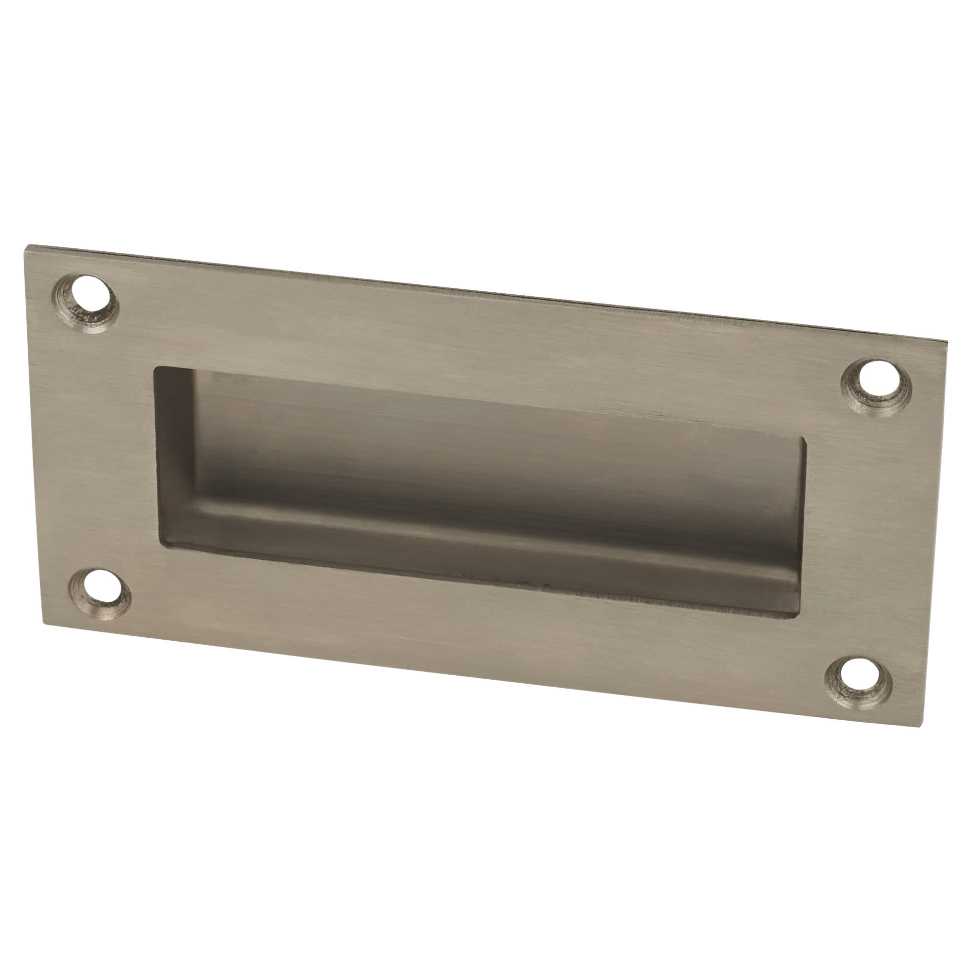 Rectangular Flush Cabinet Pull Handle - 102 x 51mm - Satin Stainless Steel - view 2