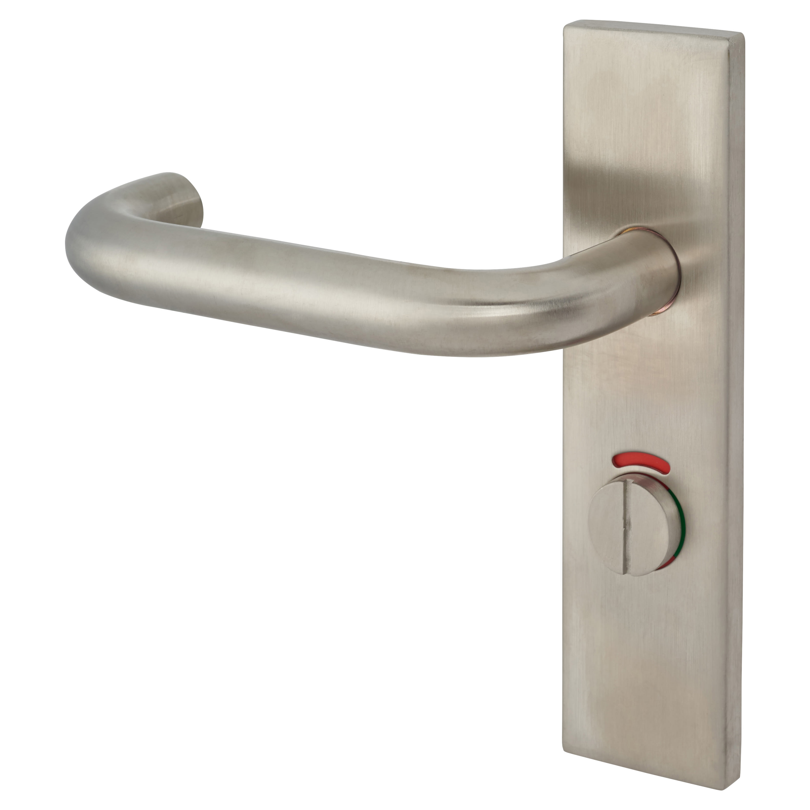 Satin Stainless Steel 19mm Return to Door Bathroom Door Handles - Square - 57mm c/c - LH - view 3