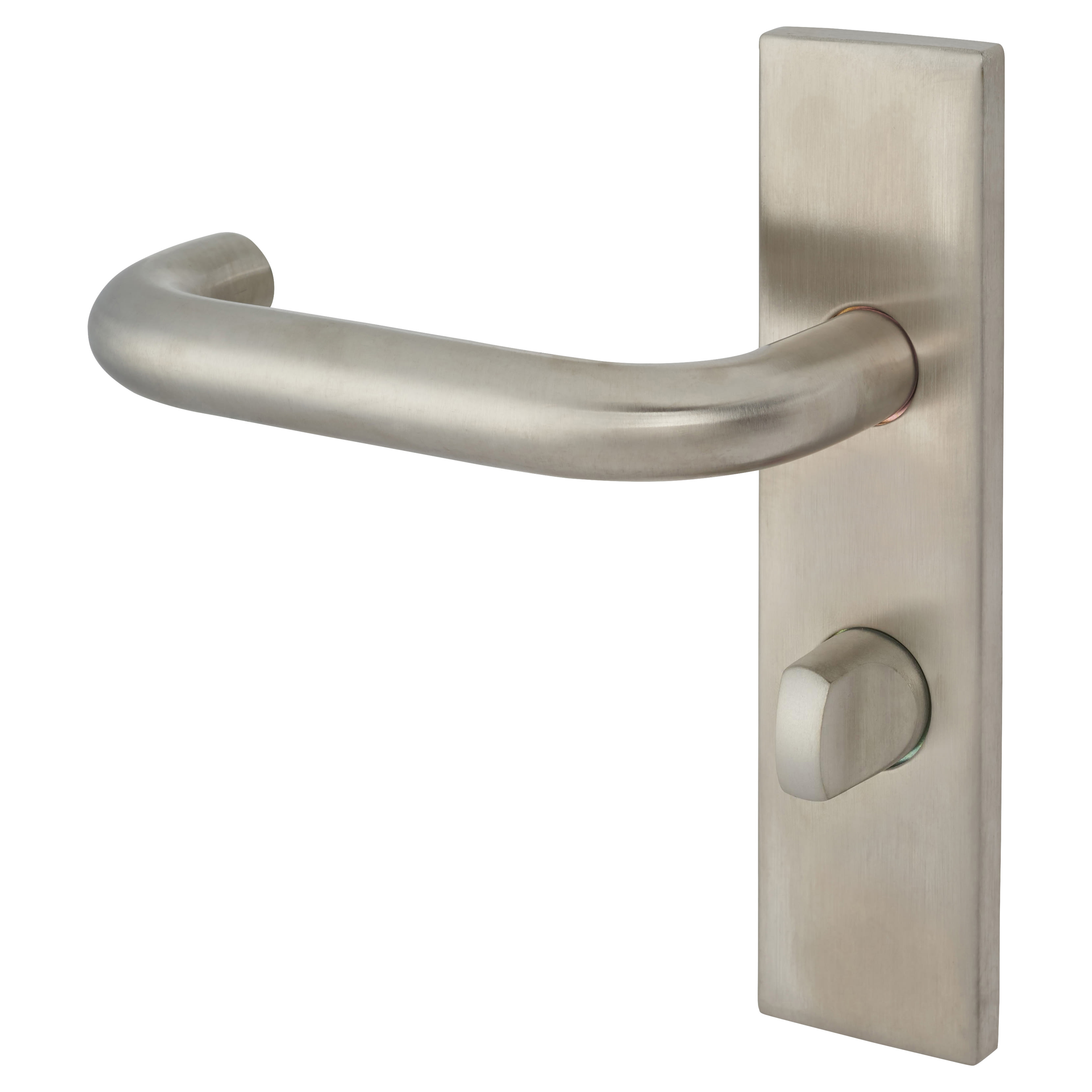 Satin Stainless Steel 19mm Return to Door Bathroom Door Handles - Square - 57mm c/c - LH - view 4