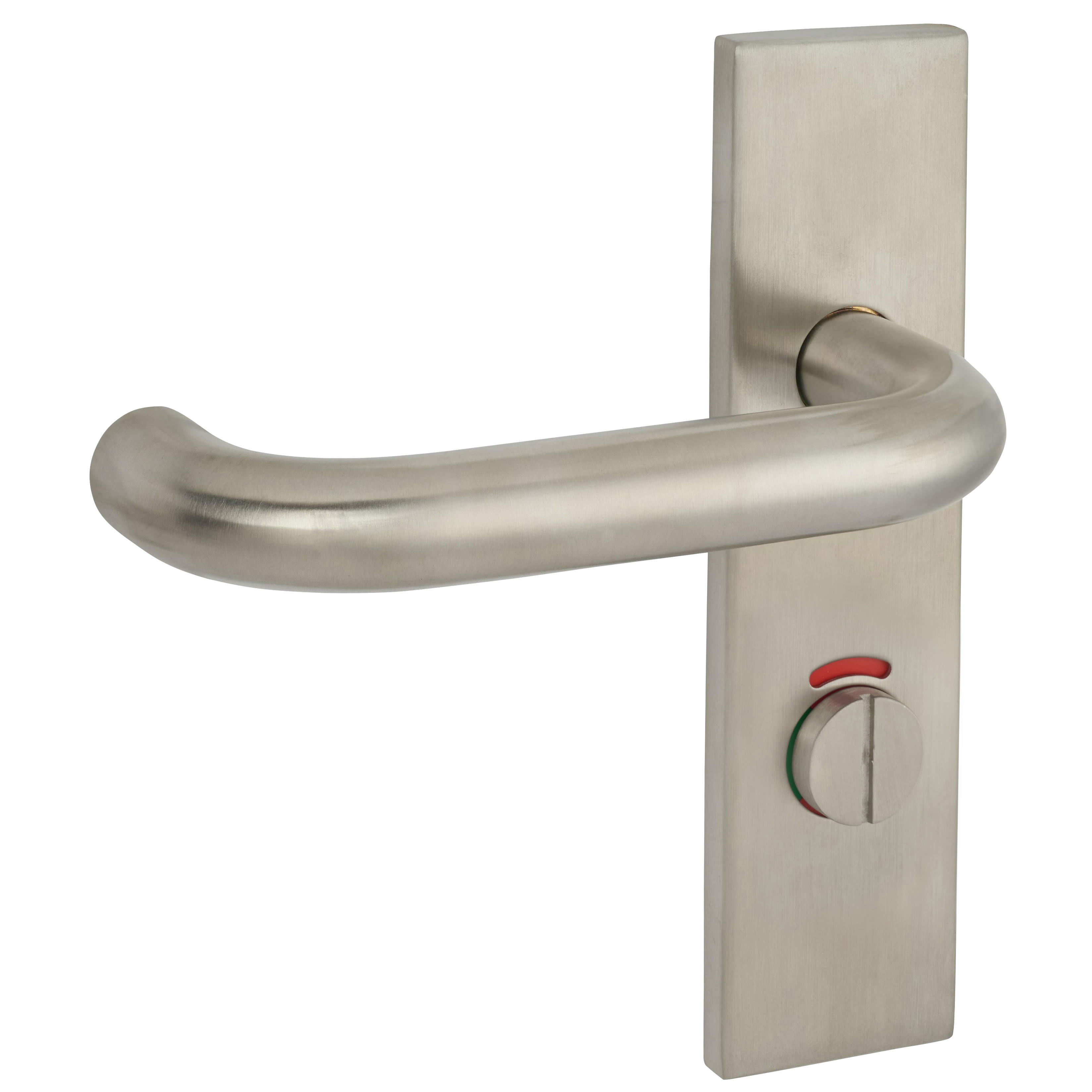 Satin Stainless Steel 19mm Return to Door Bathroom Door Handles - Square - 57mm c/c - LH - view 5