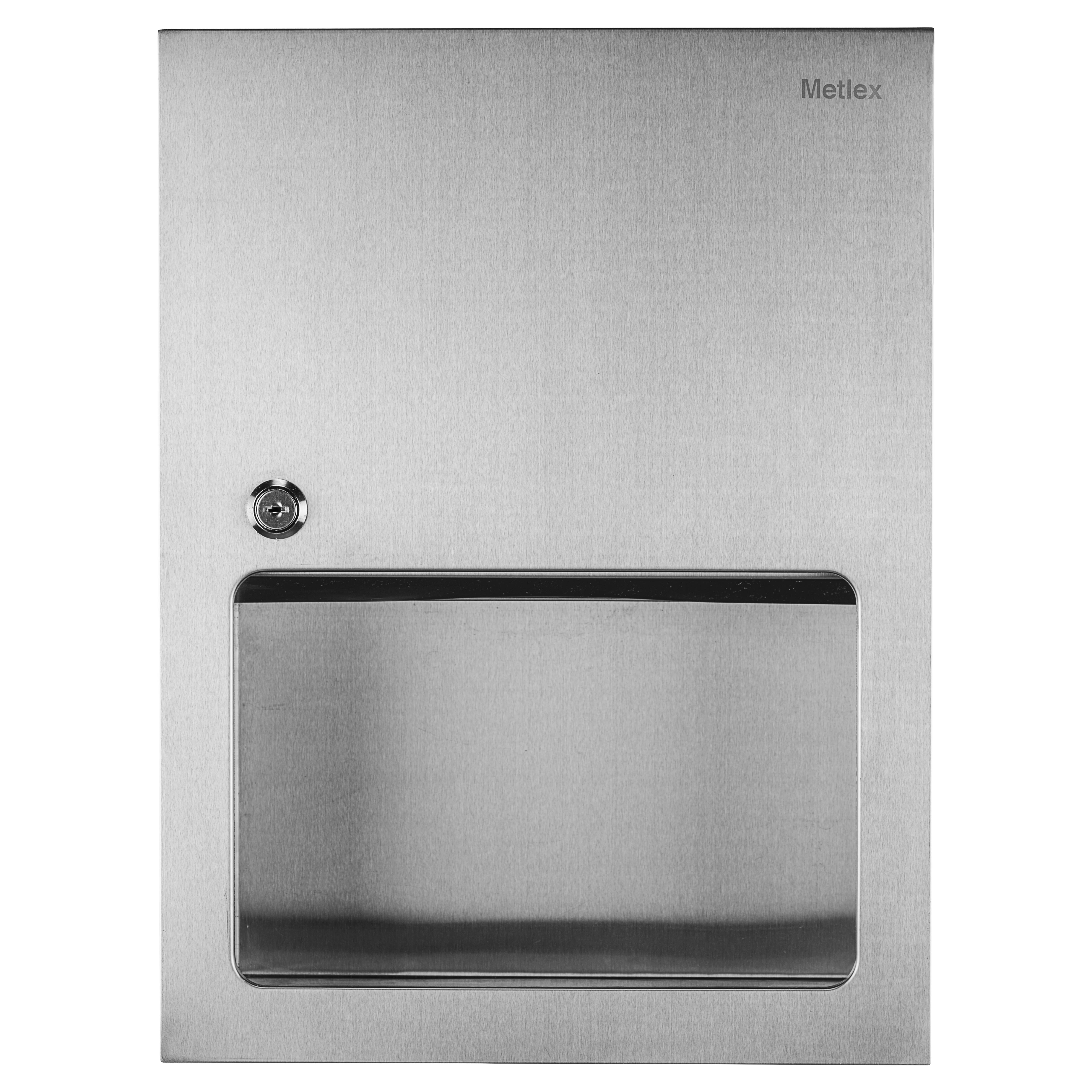 Kepler Recessed Paper Towel Dispenser - 300 x 116 x 400mm - Brushed Stainless Steel - view 2