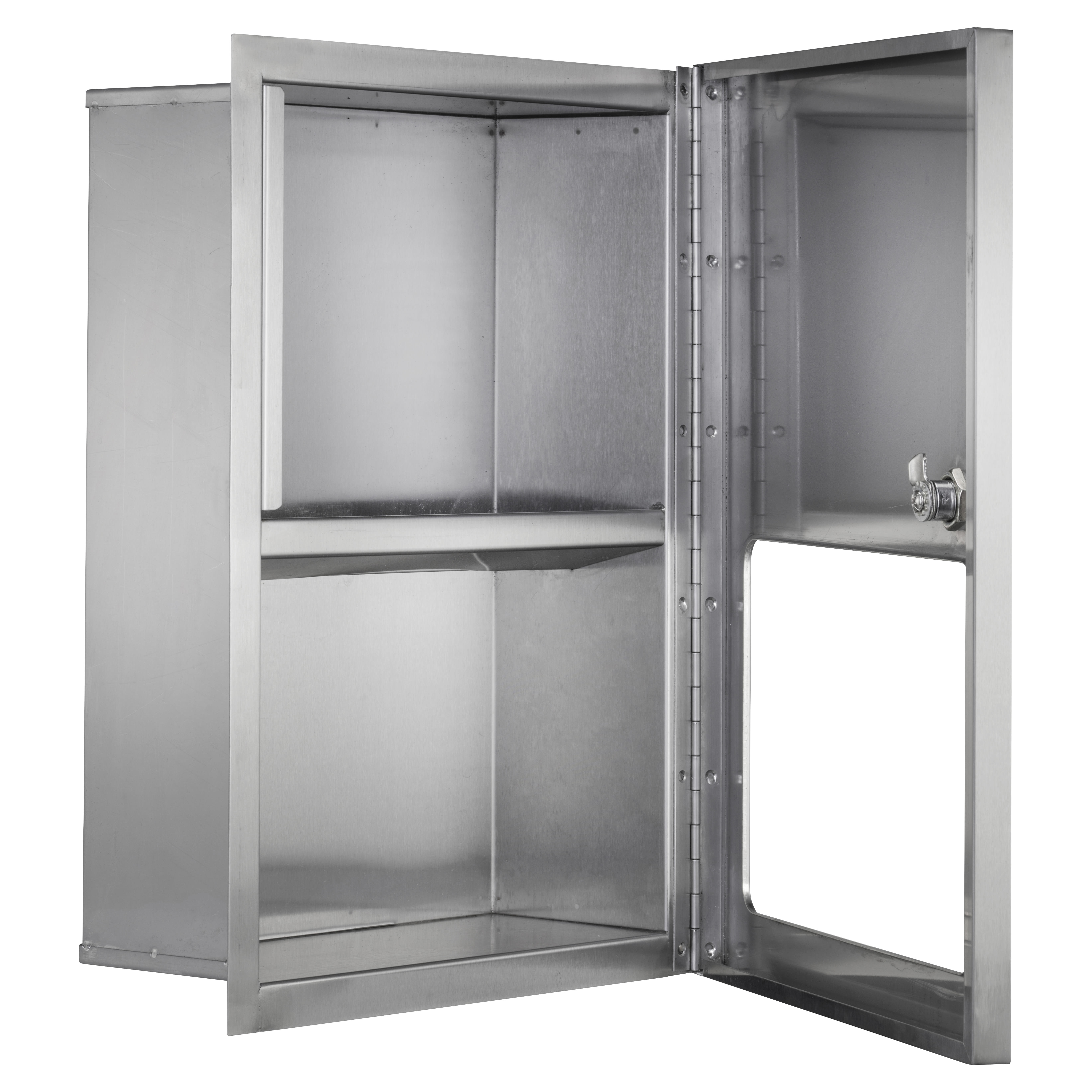 Kepler Recessed Paper Towel Dispenser - 300 x 116 x 400mm - Brushed Stainless Steel - view 3