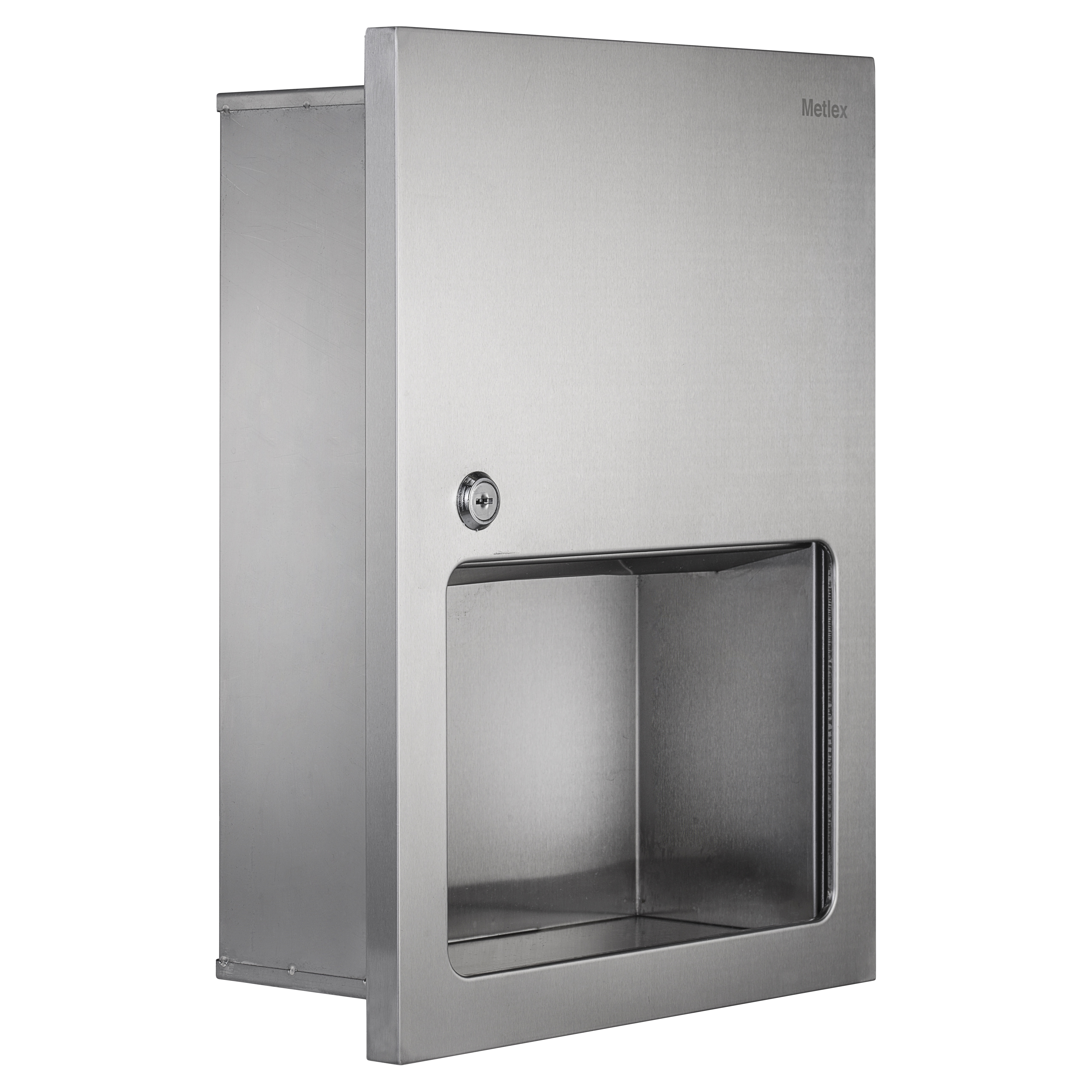 Kepler Recessed Paper Towel Dispenser - 300 x 116 x 400mm - Brushed Stainless Steel - view 4