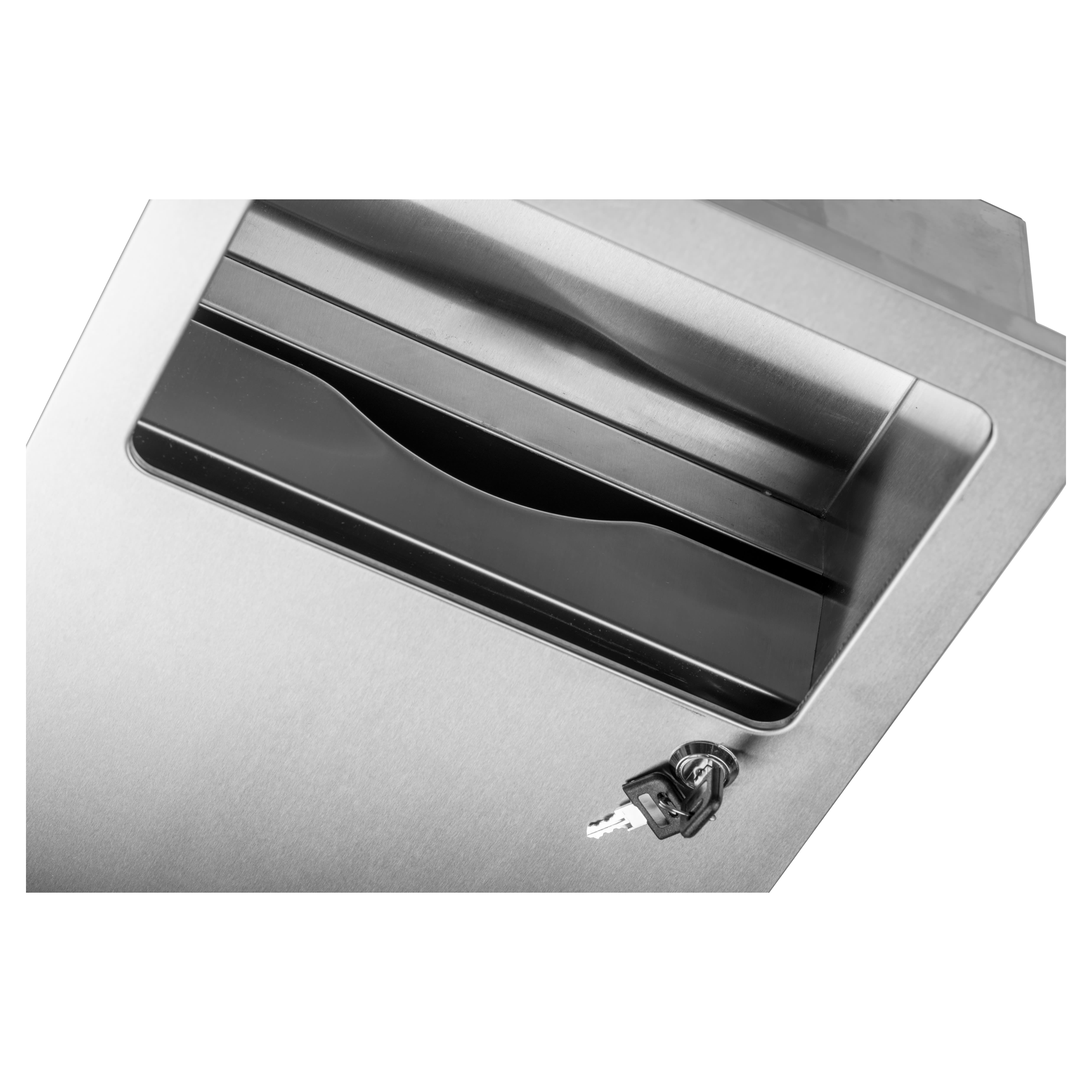 Kepler Recessed Paper Towel Dispenser - 300 x 116 x 400mm - Brushed Stainless Steel - view 5