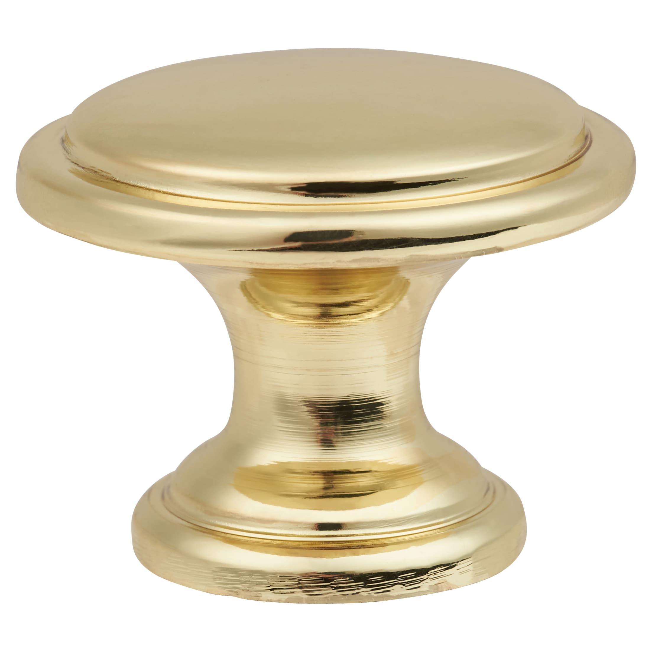Rim Round Cabinet Knob - 30mm Diameter - Polished Brass - view 3