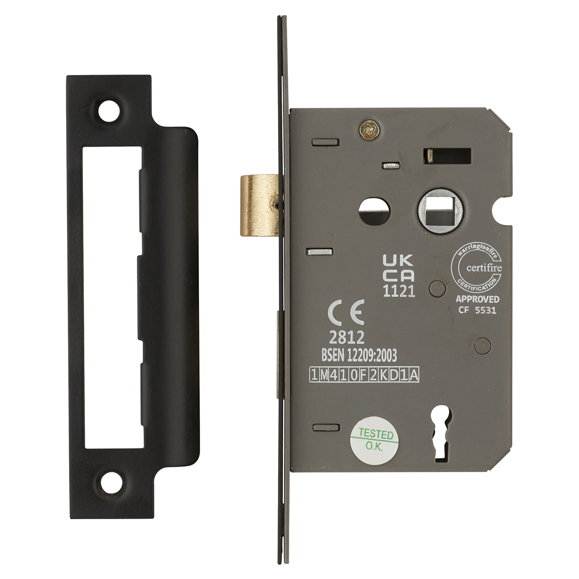 Bolt Through 3 Lever Sashlock - 63mm Case - 44mm Backset - Matt Black - view 3