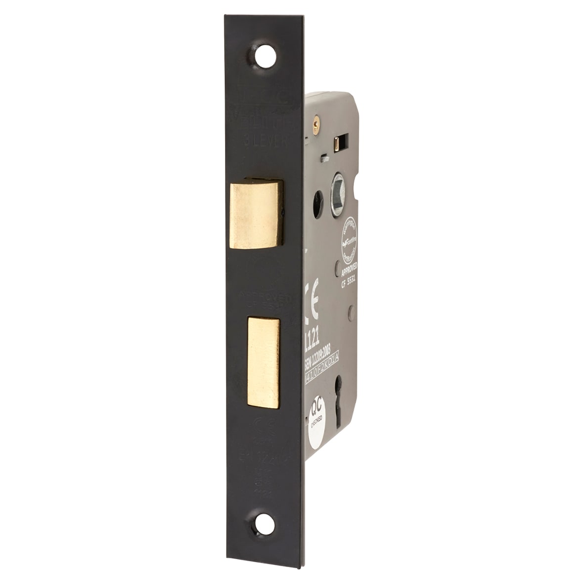 Bolt Through 3 Lever Sashlock - 63mm Case - 44mm Backset - Matt Black - view 6