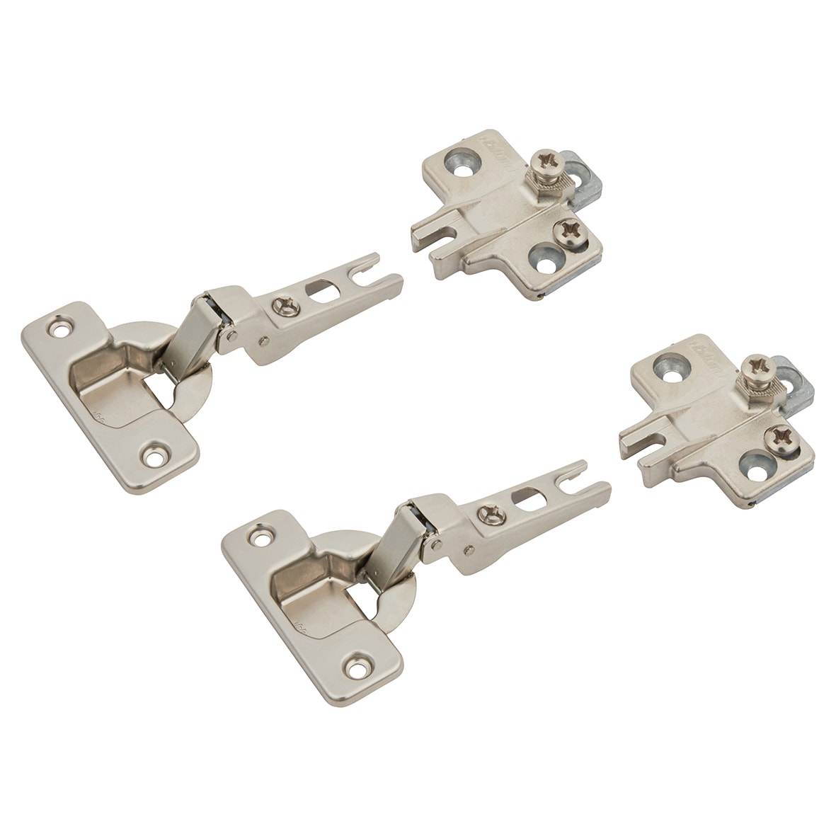 Slide On MODUL Cabinet Hinge Pack - 100° - Sprung - Half Overlay - Zinc Plated - Pair - view 2