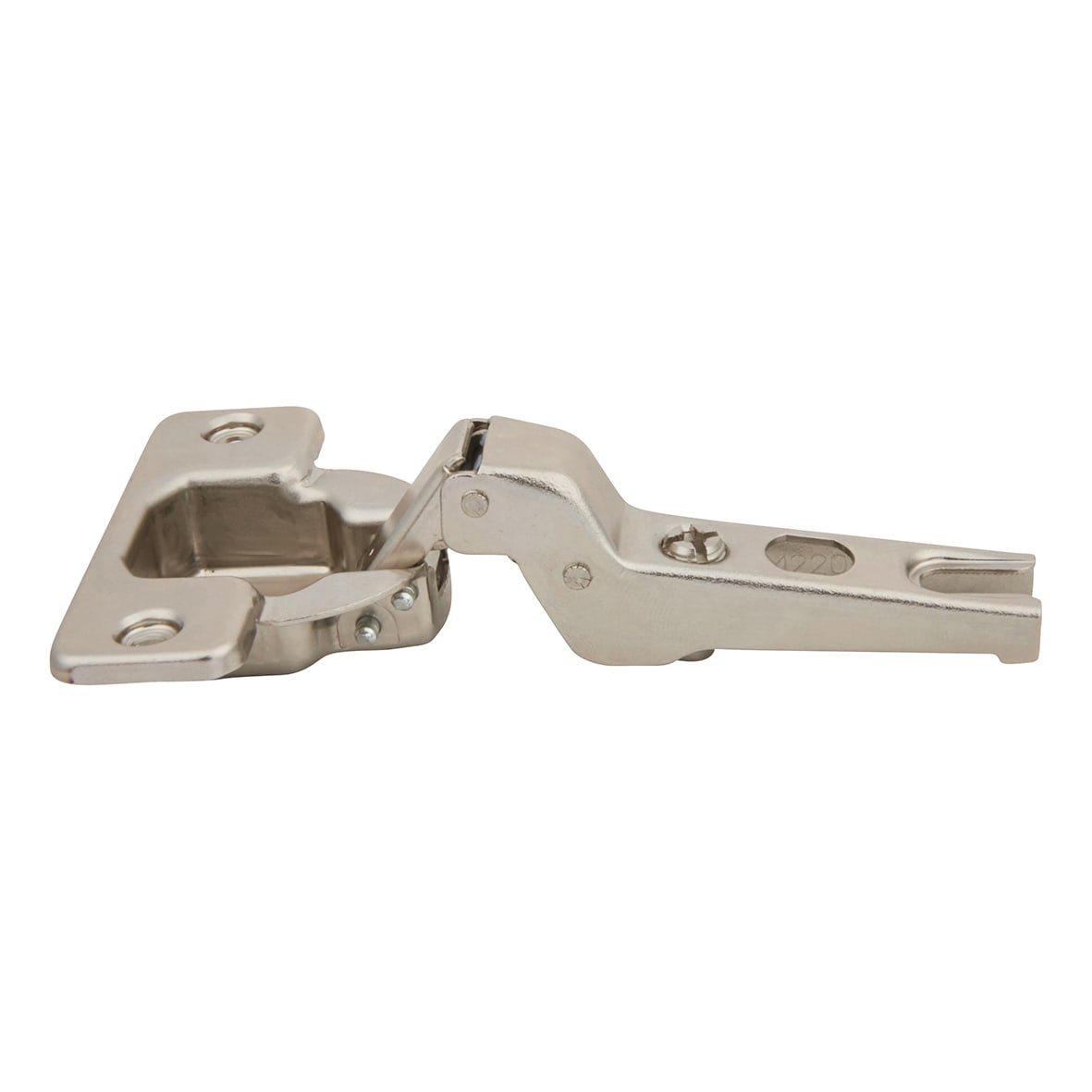 Slide On MODUL Cabinet Hinge Pack - 100° - Sprung - Half Overlay - Zinc Plated - Pair - view 3