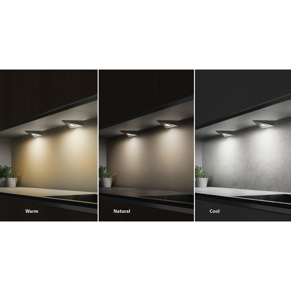 Bermuda 2W LED Triangle Cabinet Downlight - 3000K/4000K/5000K CCT - Stainless Steel - view 2