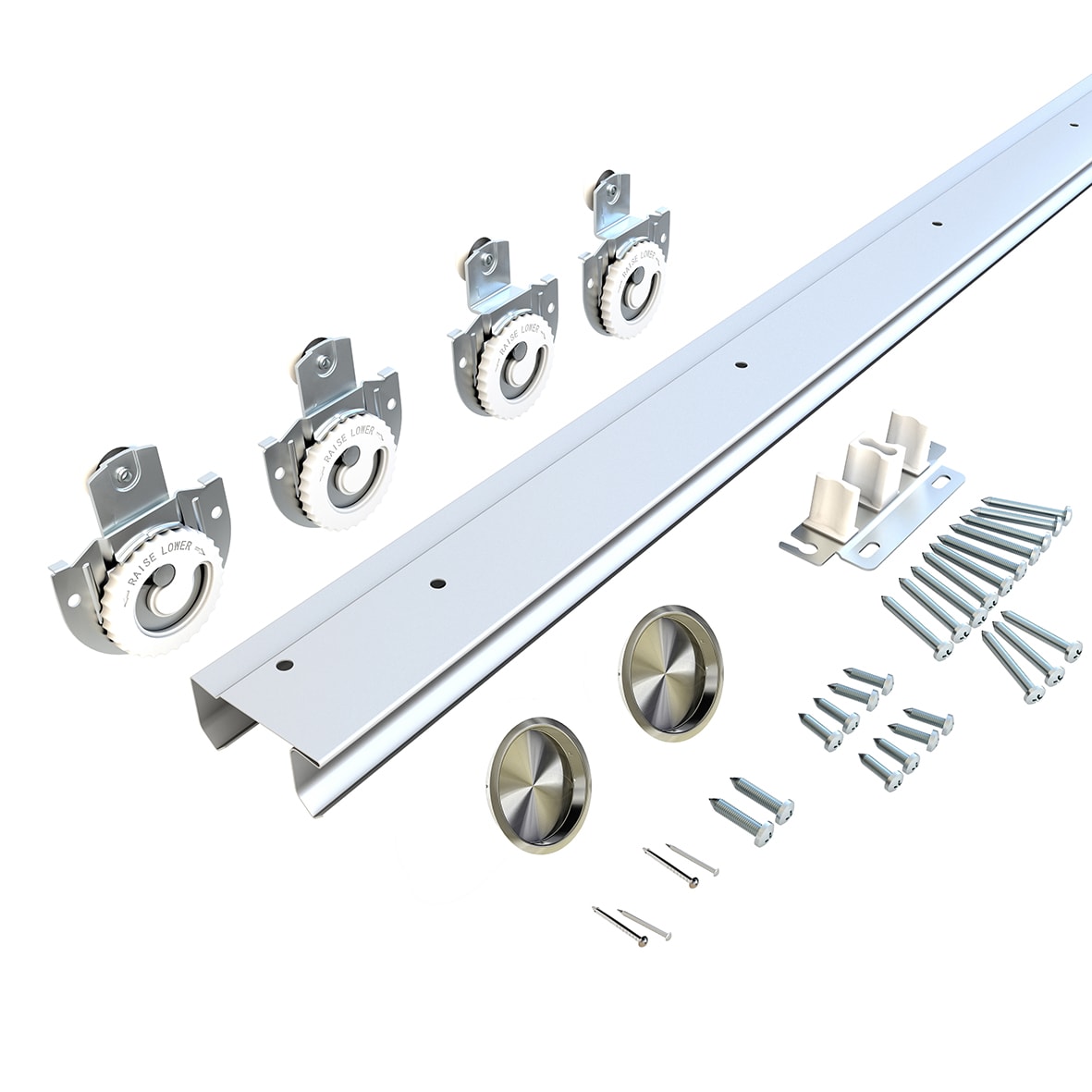 Bi-Passing Sliding Wardrobe Kit - 1830mm Track - 27kg Max Door Weight - view 2