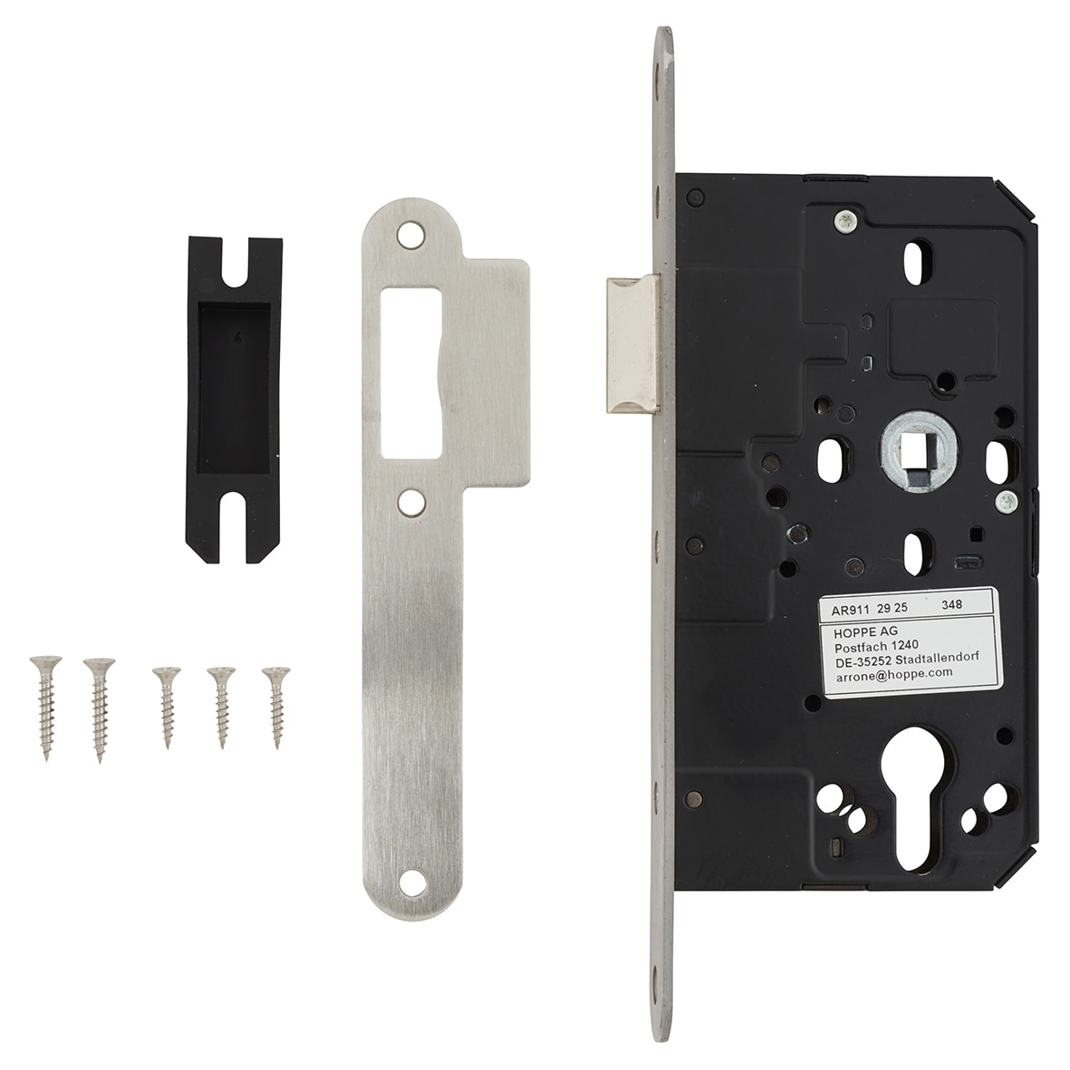 DIN Latch - 88mm Case - 60mm Backset - Radius - Satin Stainless Steel - view 2