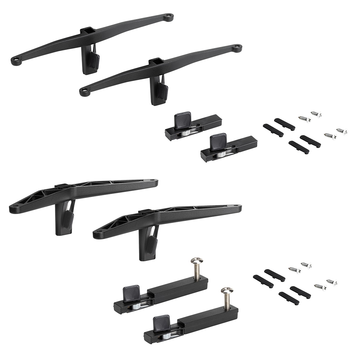 Zero Bracket Pack - 3 x Wooden Shelf Brackets 1 x Floating Unit Brackets - Black - view 2