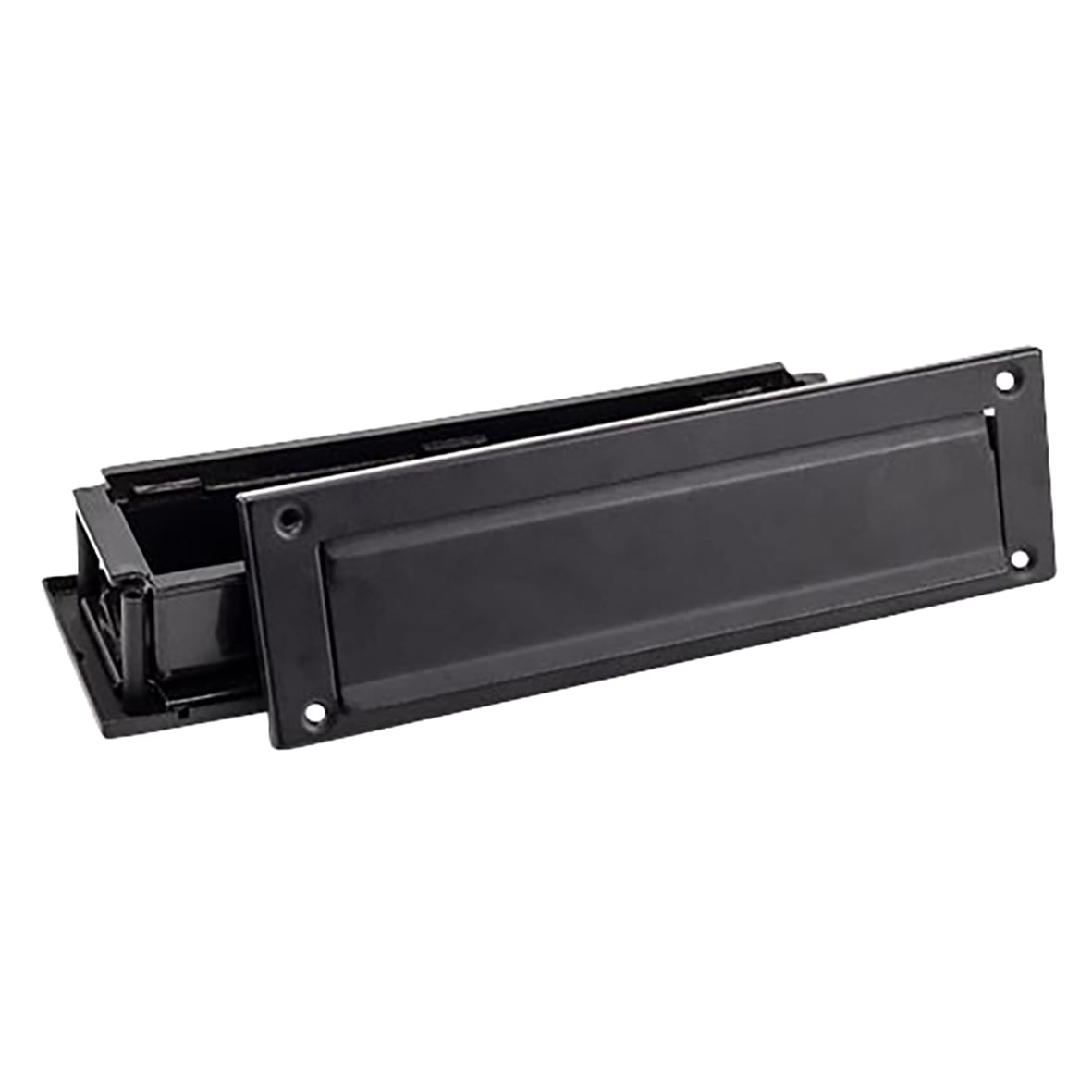 Traditional Letter Plate - 315 x 92mm - Door Thickness 42-72mm - Matt Black - view 2