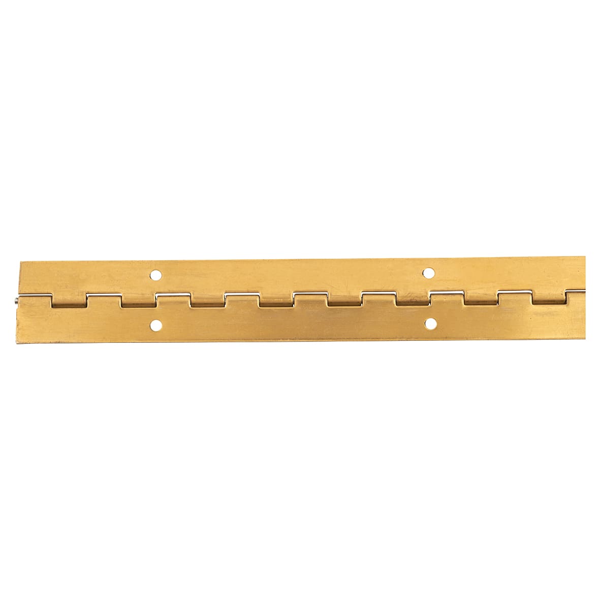 Solid Brass Continuous Piano Hinge - 1800 x 32 x 1mm - Polished Unlacquered Brass - view 6