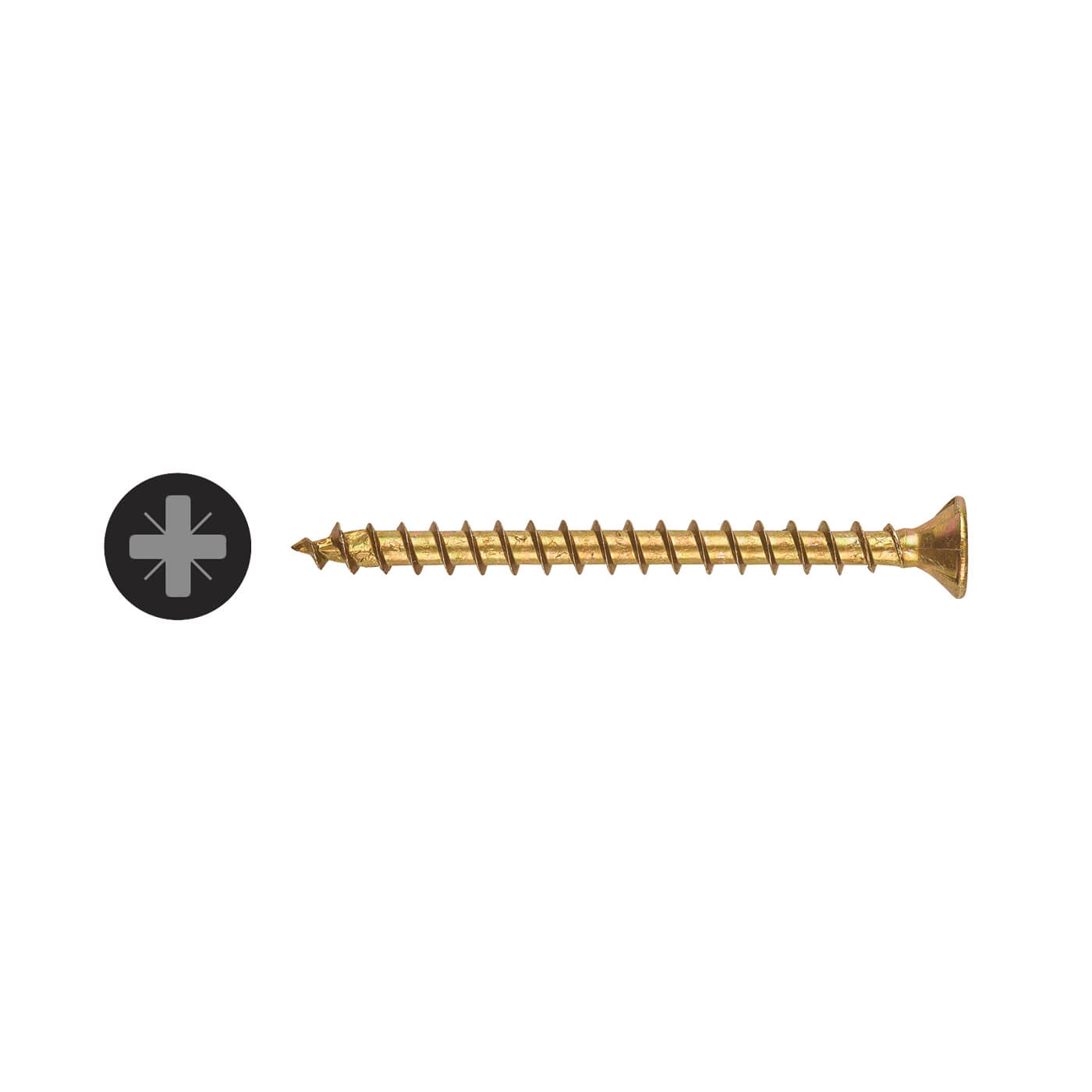 Yellox Pozi Countersunk Wood Screws - 4.0 x 50mm - Yellow Zinc - Pack of 200 - view 2
