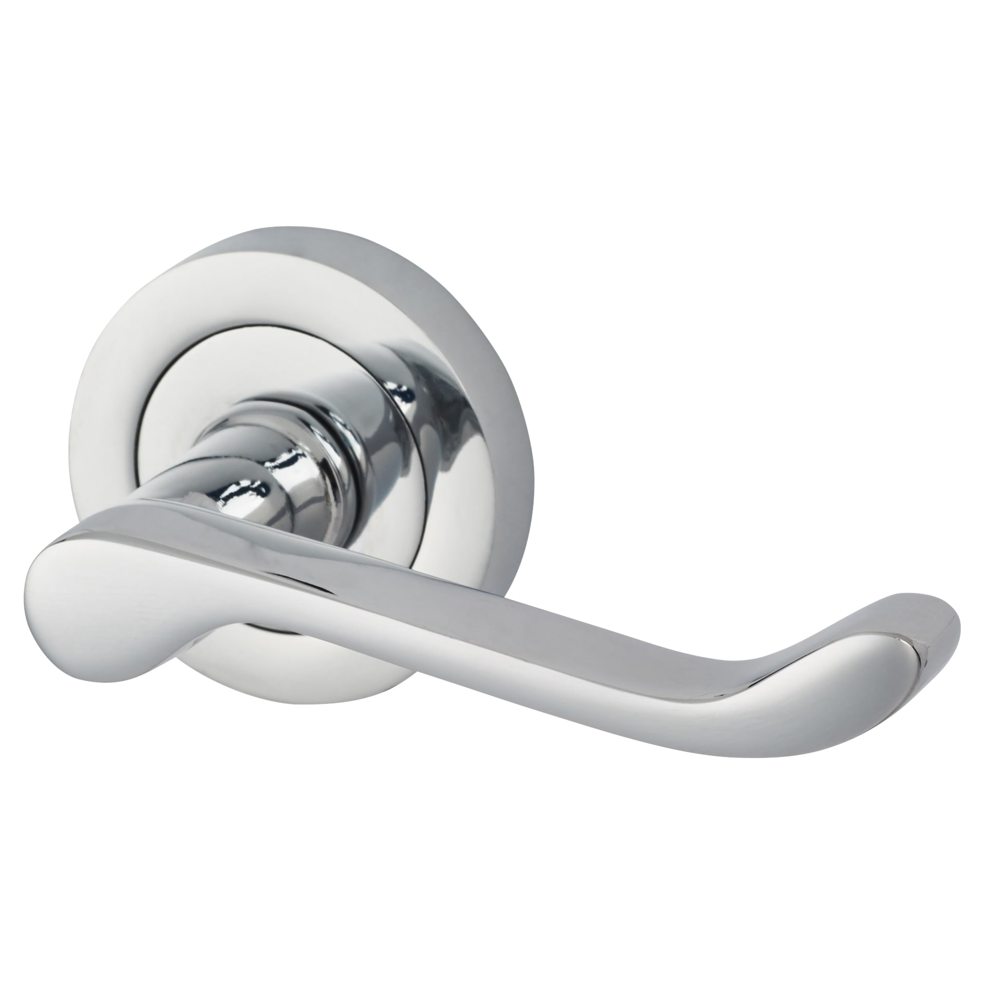 Polished Chrome Victorian Summer Scroll Latch Door Handles on Rose Pack - view 3