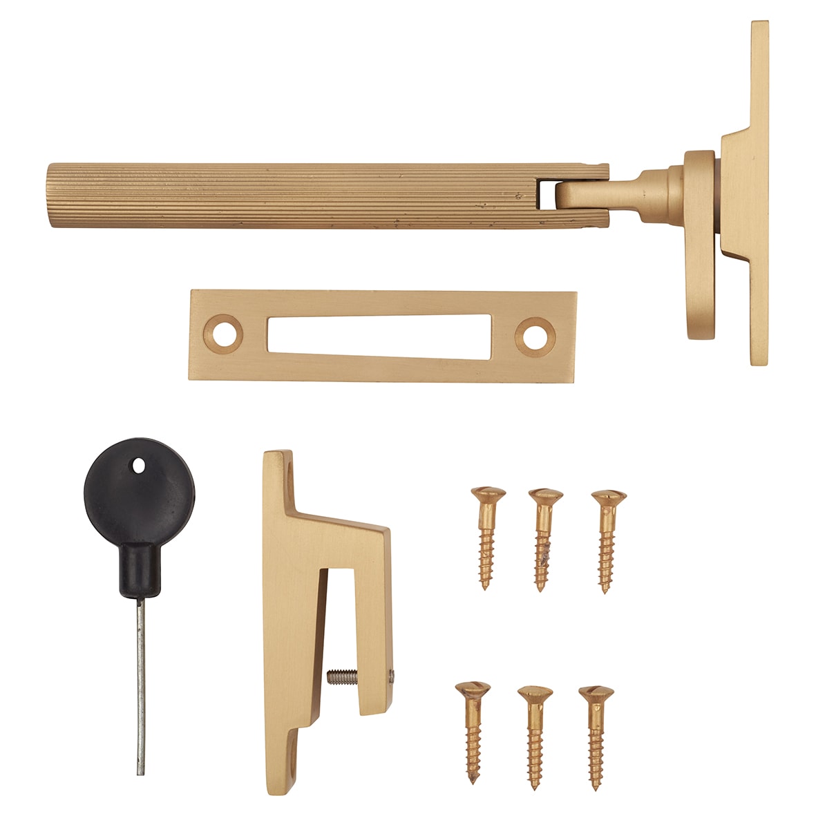 Aspen Lines Locking Mortice & Hook Plate Window Fastener - Reversible - Satin Brass - view 5