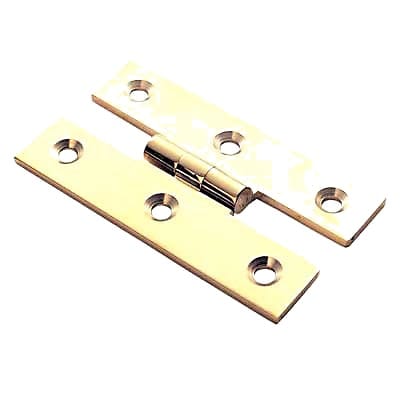 H Cabinet Hinge - 63 x 35 x 1mm - Polished Brass - Pair - view 2