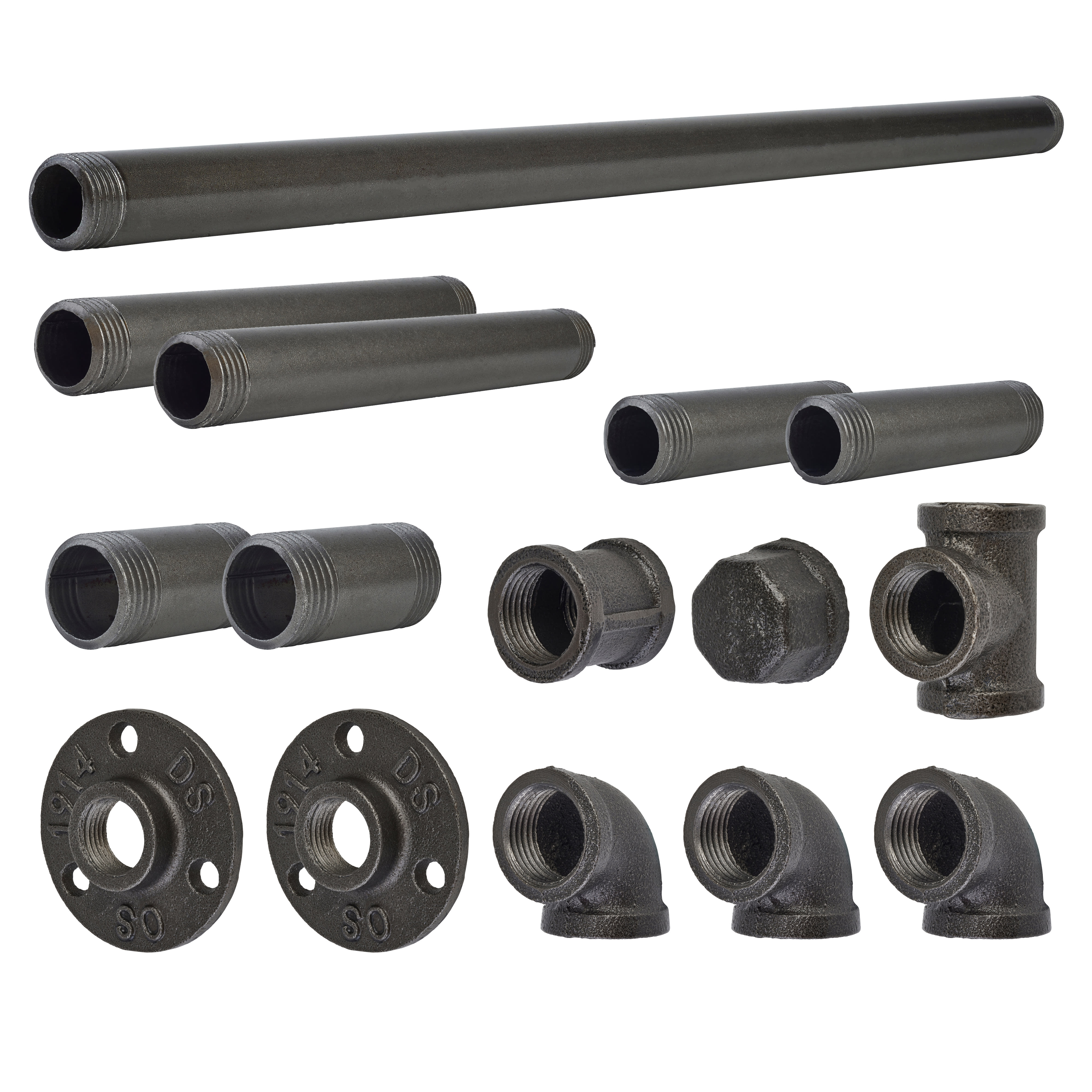 1/2" Drill Through Pipe Shelf Kit with Hanging Rail - Grey - view 3