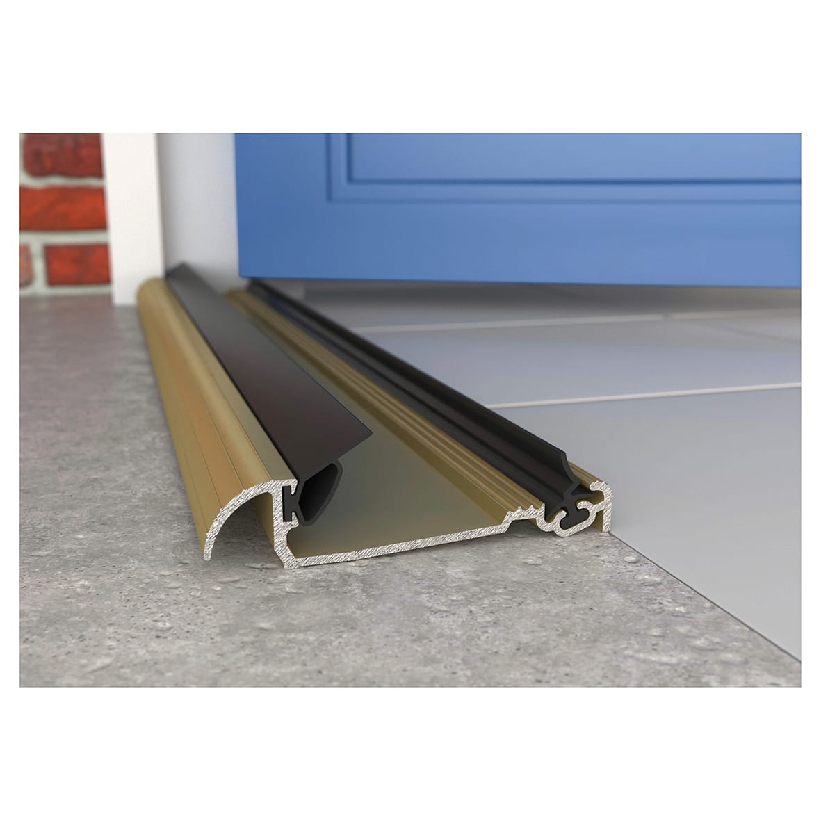 Low Height Macclex Threshold - 914mm Length - Inward Opening Doors - Gold Anodised - view 2