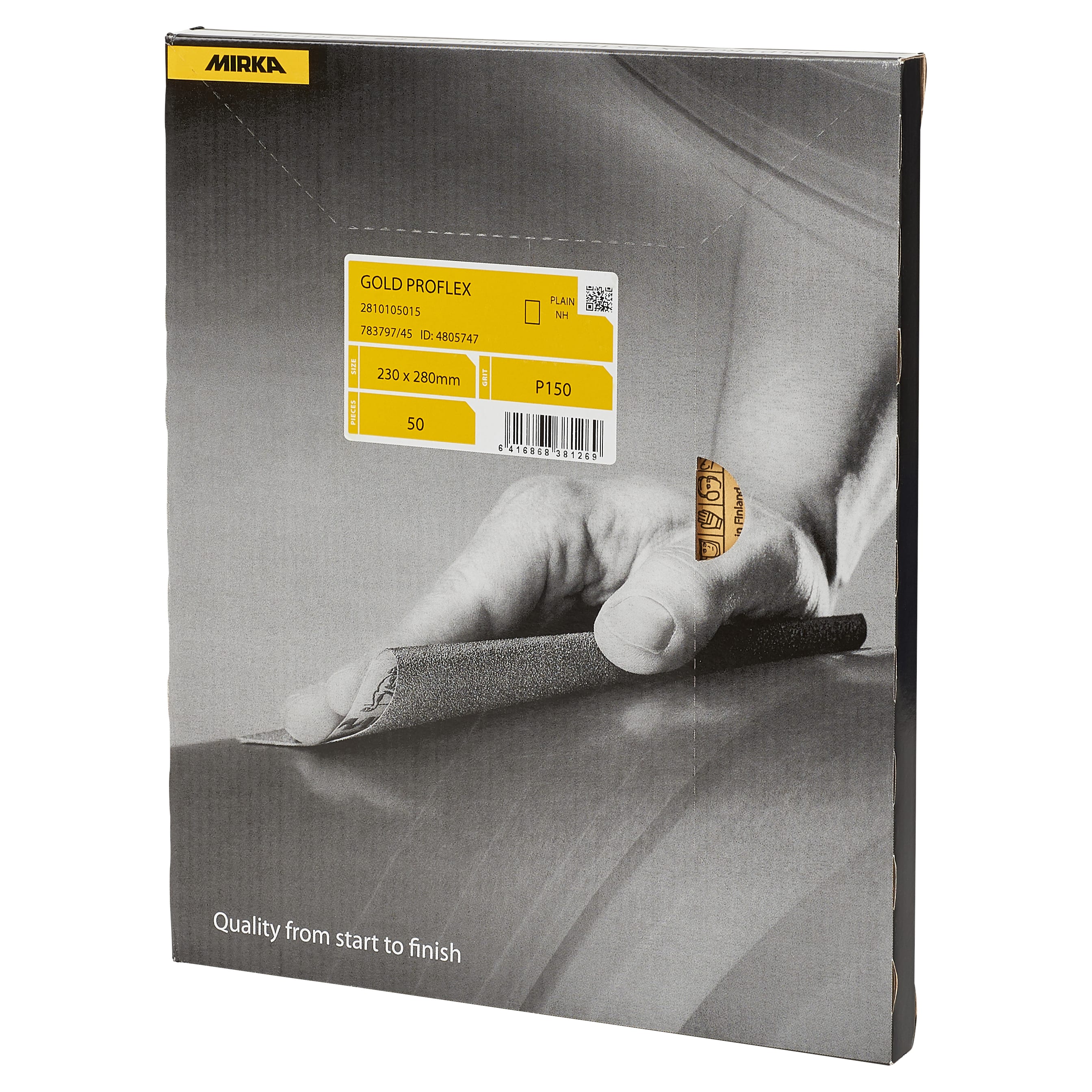 Gold Proflex Sanding Sheets - 230 x 280mm - Grit P150 - Pack of 50 - view 3