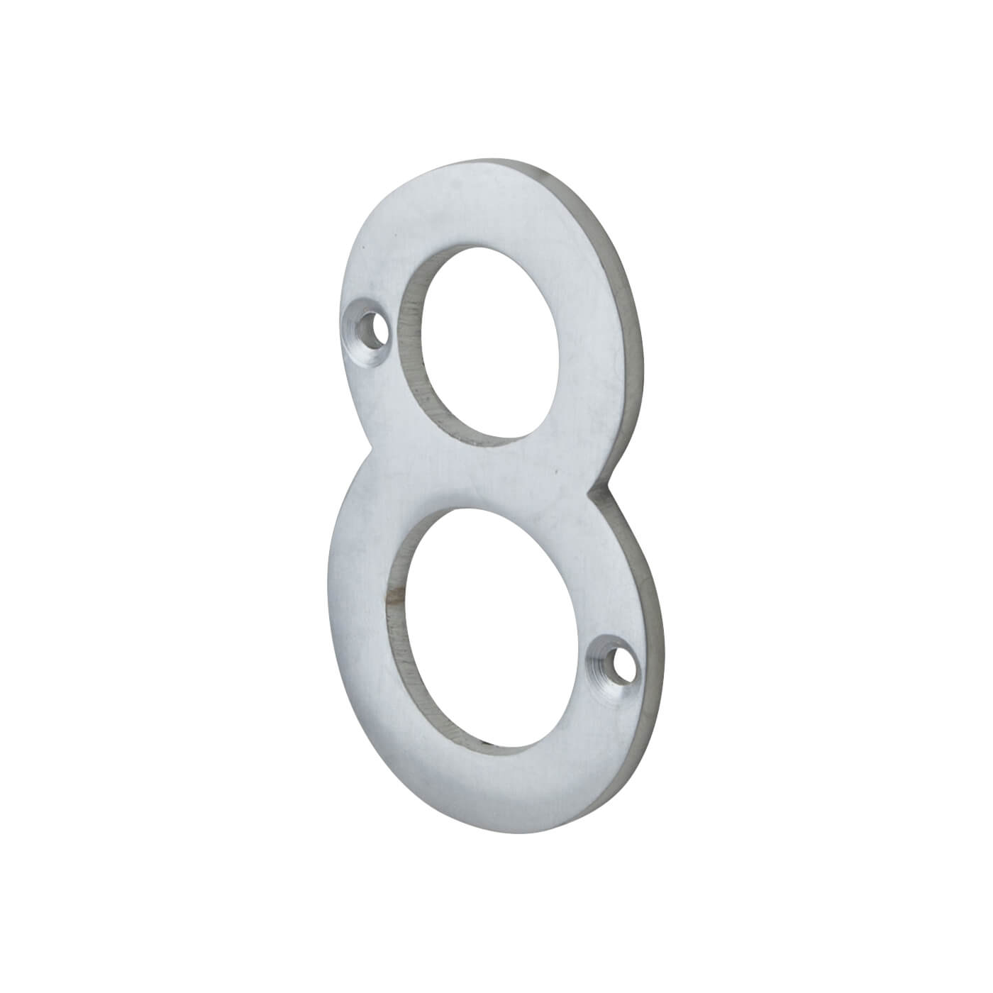 76mm Screw Fix Door Numeral - 8 - Satin Chrome - view 2