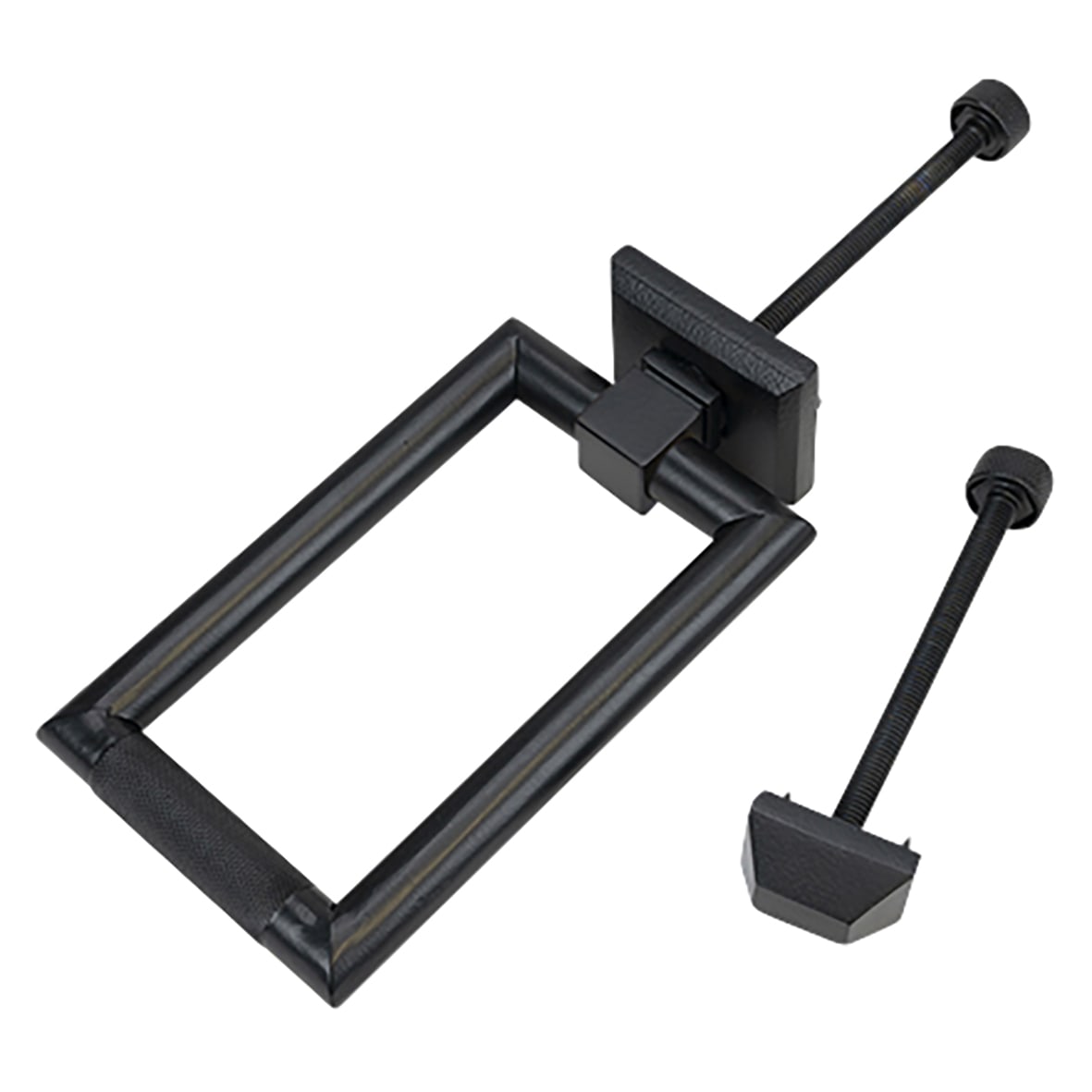 Brompton Rectangular Knurled Door Knocker - Matt Black - 145 x 90mm - view 3