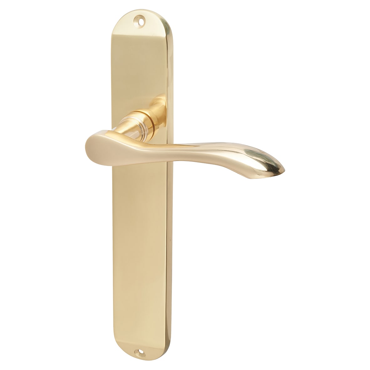 Polished Brass Latch Door Handles - Long Plate - Altea Range - 240 x 41mm - view 5